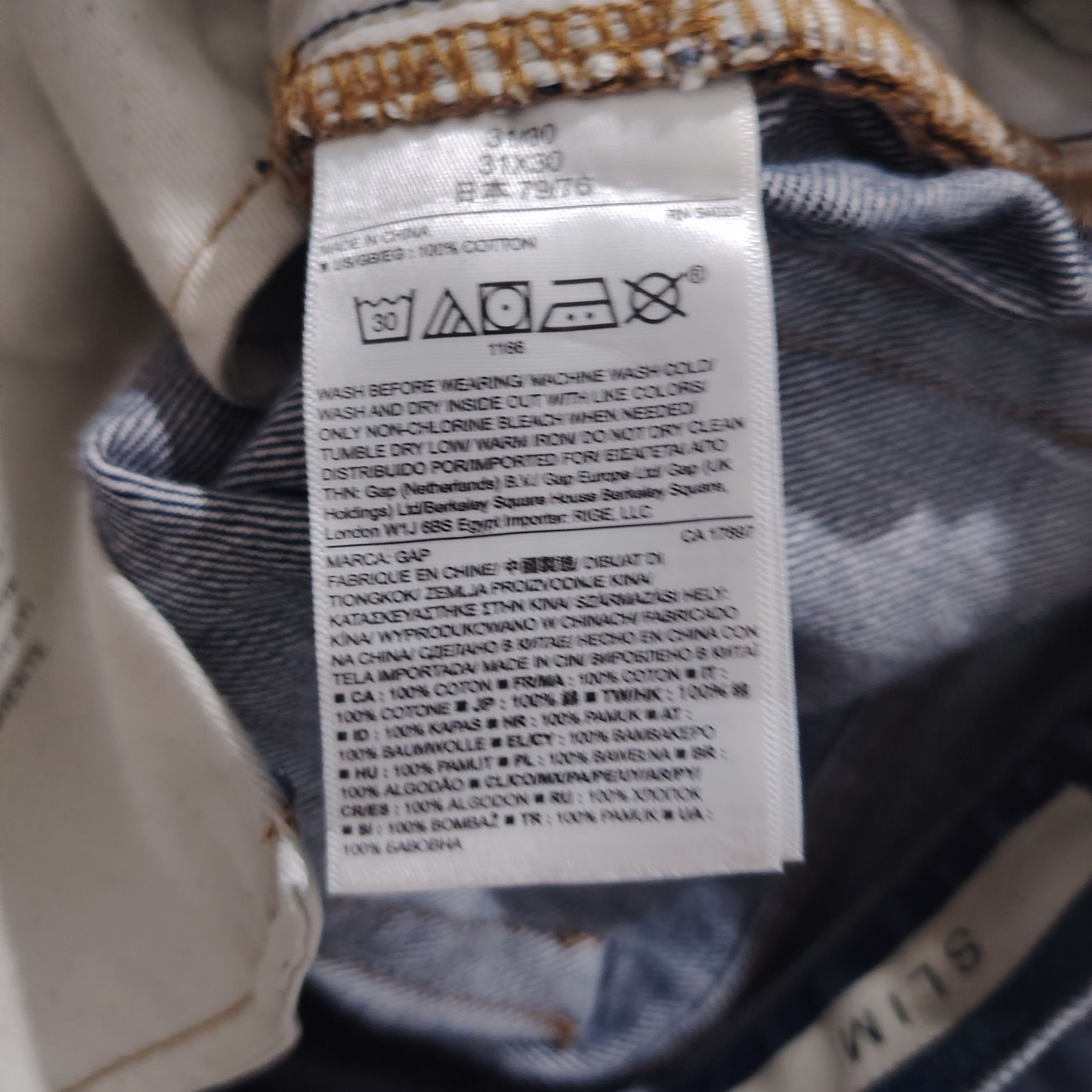 If Six Was Nine Vintage Gap 1969 Slim Distressed Denim Size US 33 - 19 Thumbnail