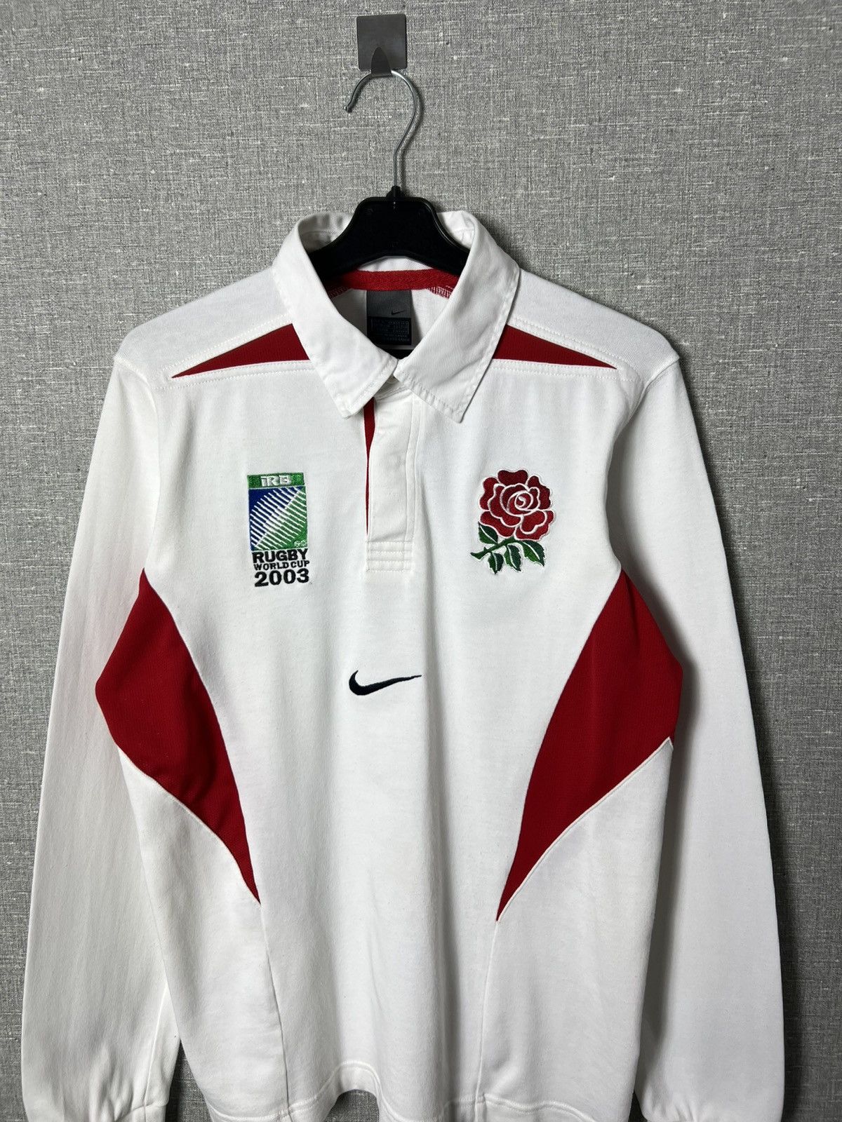 Nike ENGLAND RUGBY Shirt 2003 World Cup LONG SLEEVE Jersey NIKE Size US S / EU 44-46 / 1 - 2 Thumbnail