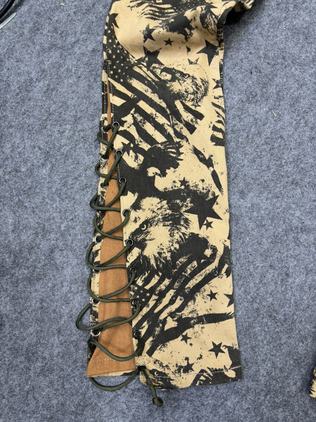 Japanese Brand 💥Lace Up Flare💥Browny Full Print Flare Pant F777 Size US 30 / EU 46 - 5 Thumbnail