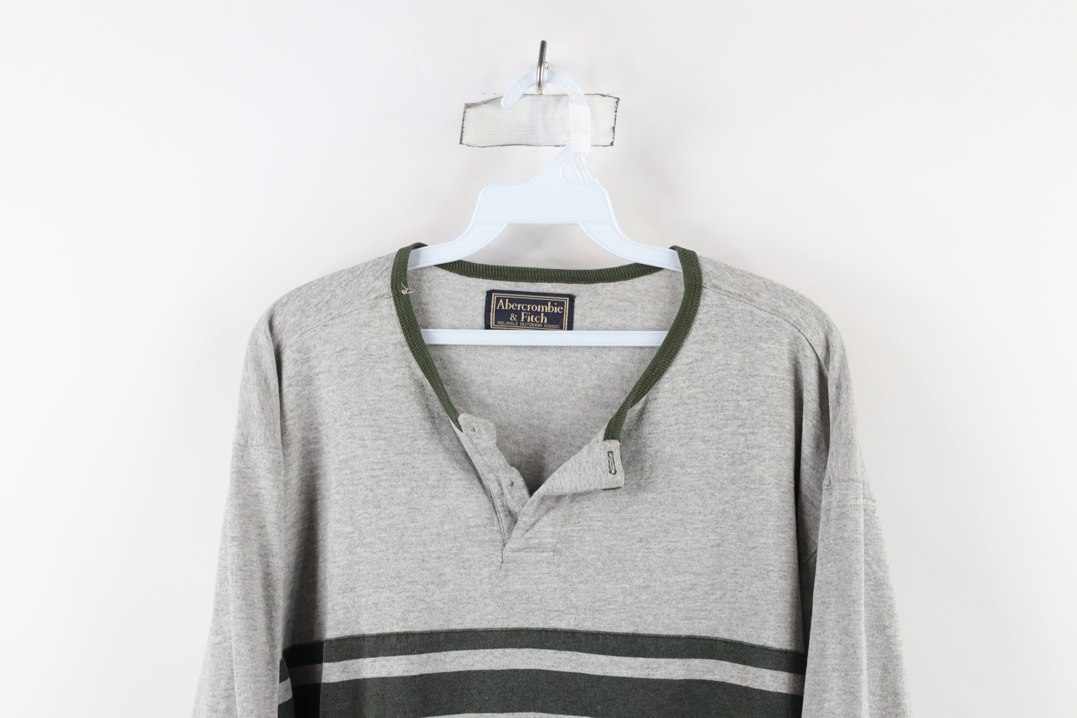 Abercrombie & Fitch × Vintage Vintage 90s Abercrombie & Fitch Long Sleeve Henley T-Shirt Size US XL / EU 56 / 4 - 2 Thumbnail