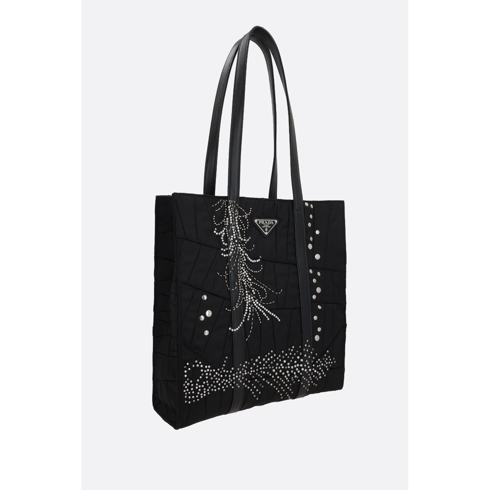Prada PRADA Re-Nylon Black Embroidery Medium Tote Bag New & Authen Size ONE SIZE - 2 Thumbnail