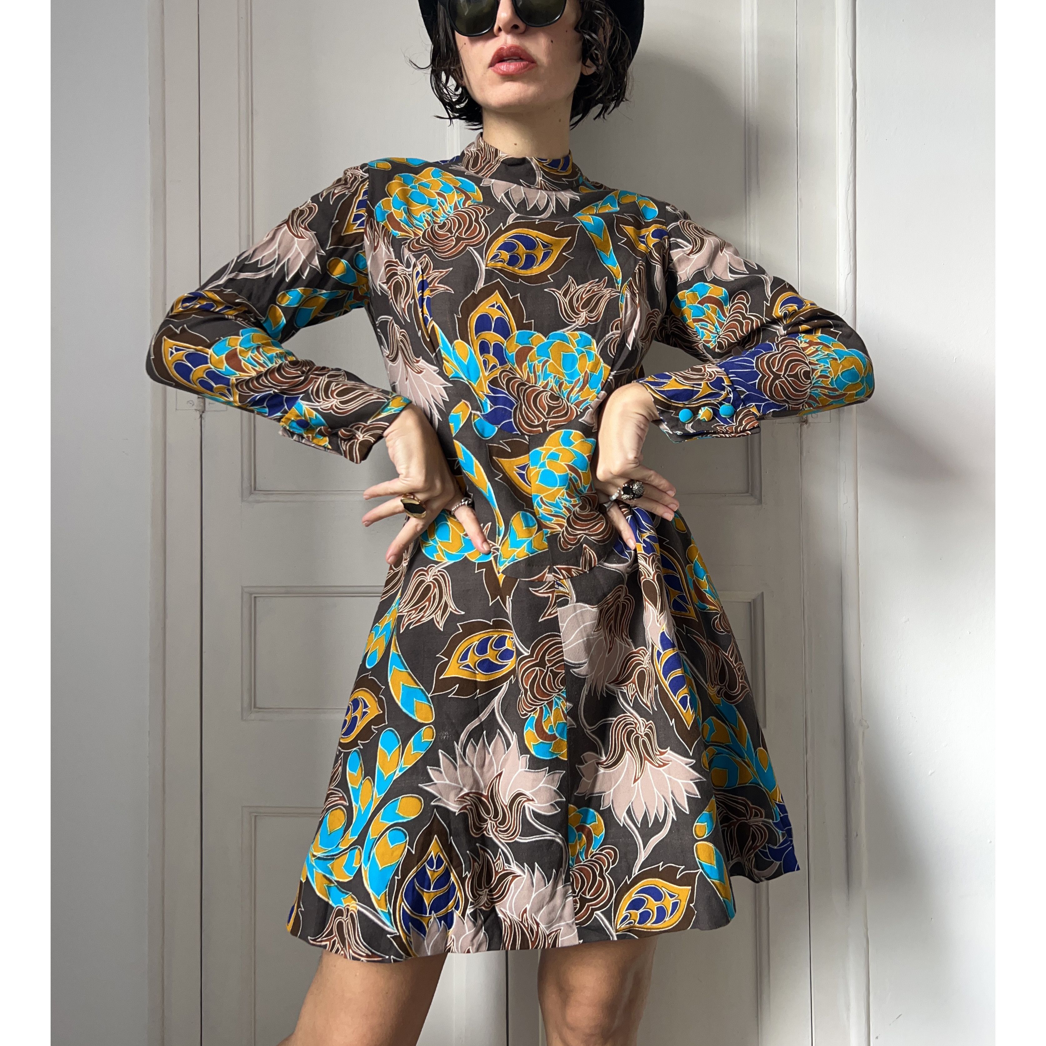 Vintage Vintage 70s Floral Midi Dress Size M / US 6-8 / IT 42-44 - 7 Thumbnail