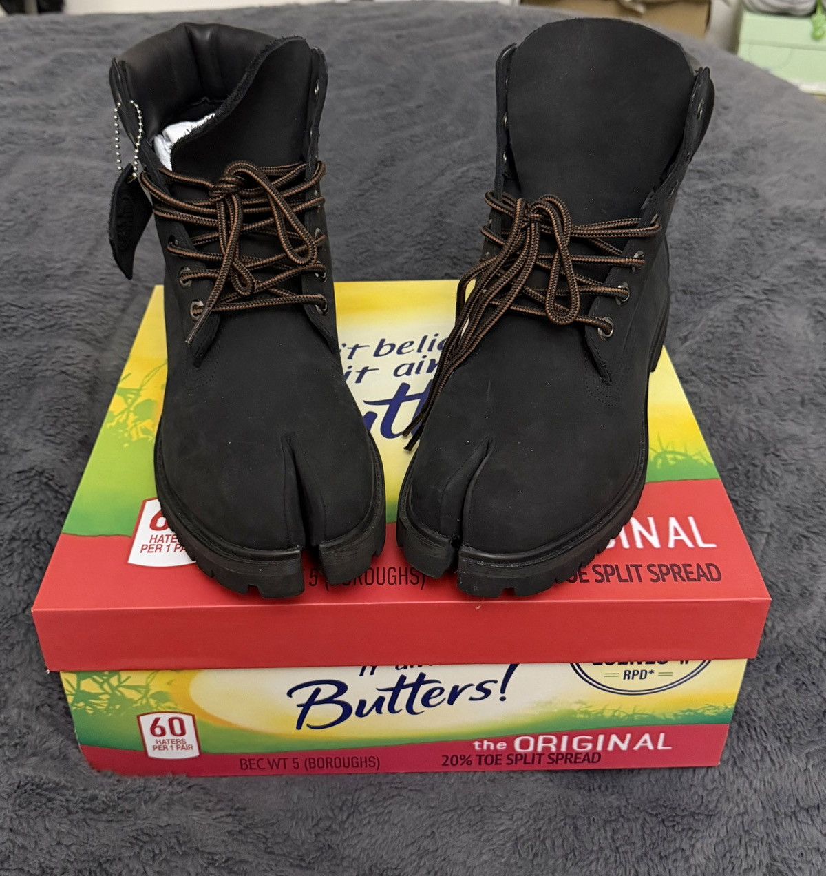 ESENES WORLDWIDE × Timberland Black Tabi Timbs | Grailed