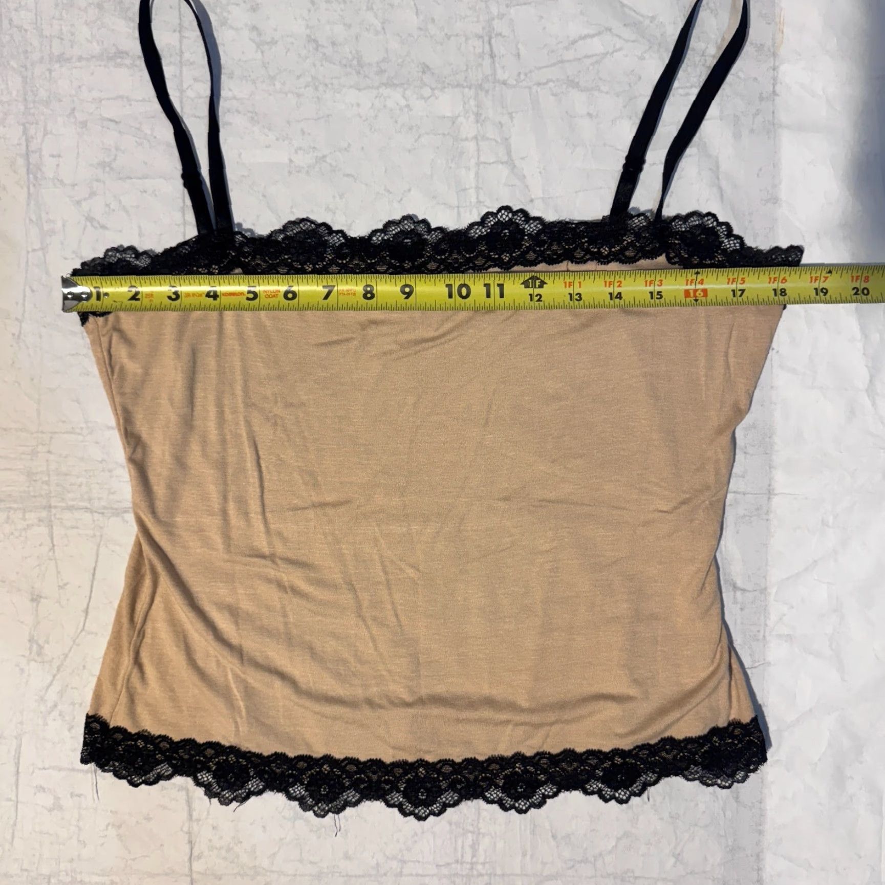 Vintage INC International Concepts Women's Floral Lace Camisole Tank XL Beige Tan Sleeveless Camisole Womens XL Beige Lace Floral INC Camisole Size ONE SIZE - 2 Thumbnail