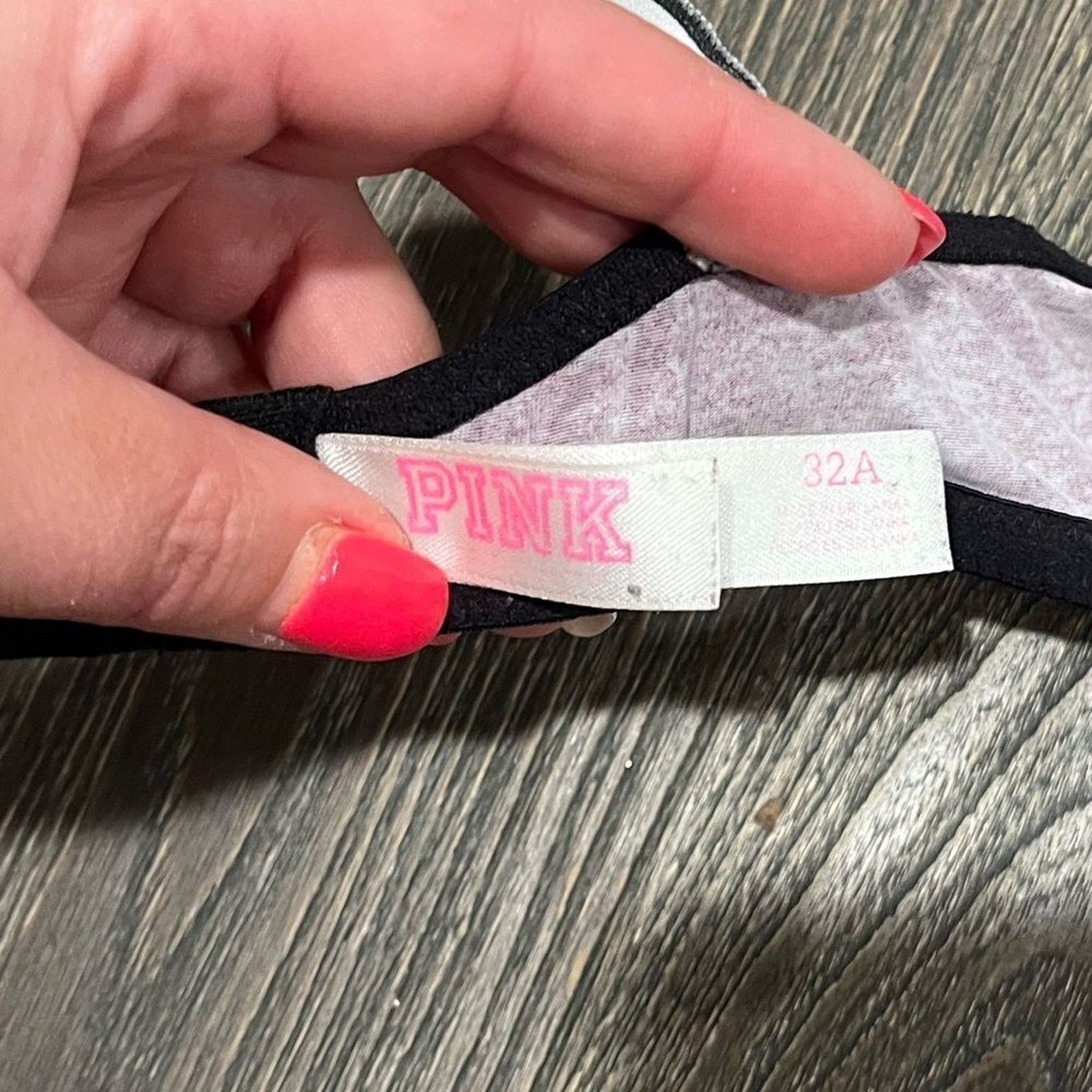 Vintage Victorias Secret PINK T-Shirt Bra Heathered Purple Sz 32X Size ONE SIZE - 4 Thumbnail