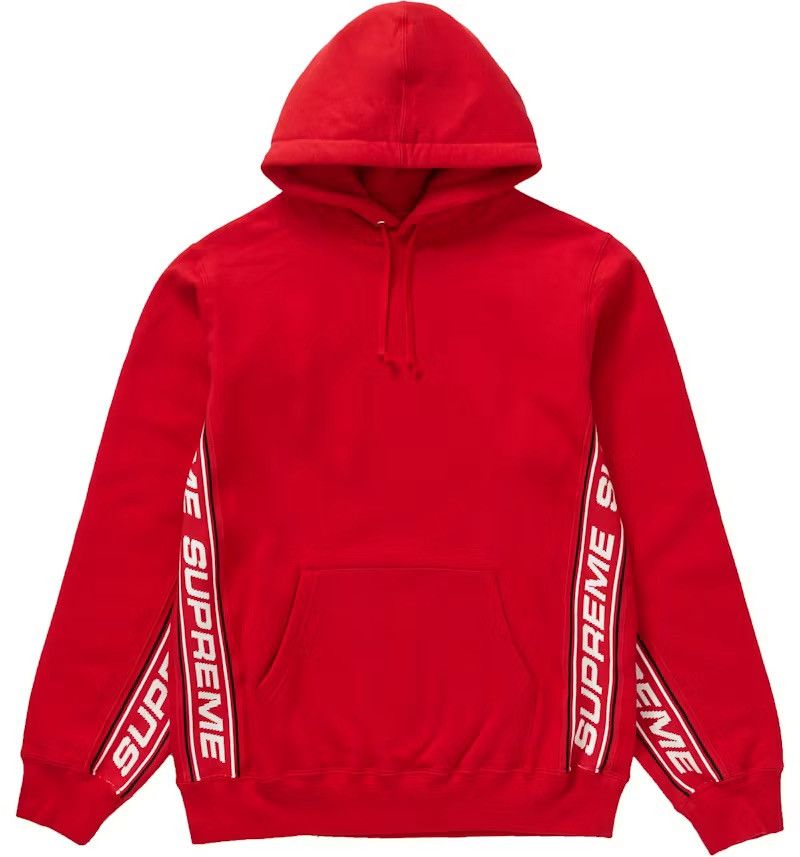 Supreme Supreme Text Rib Hooded Sweatshirt Red Size US M / EU 48-50 / 2 - 7 Thumbnail