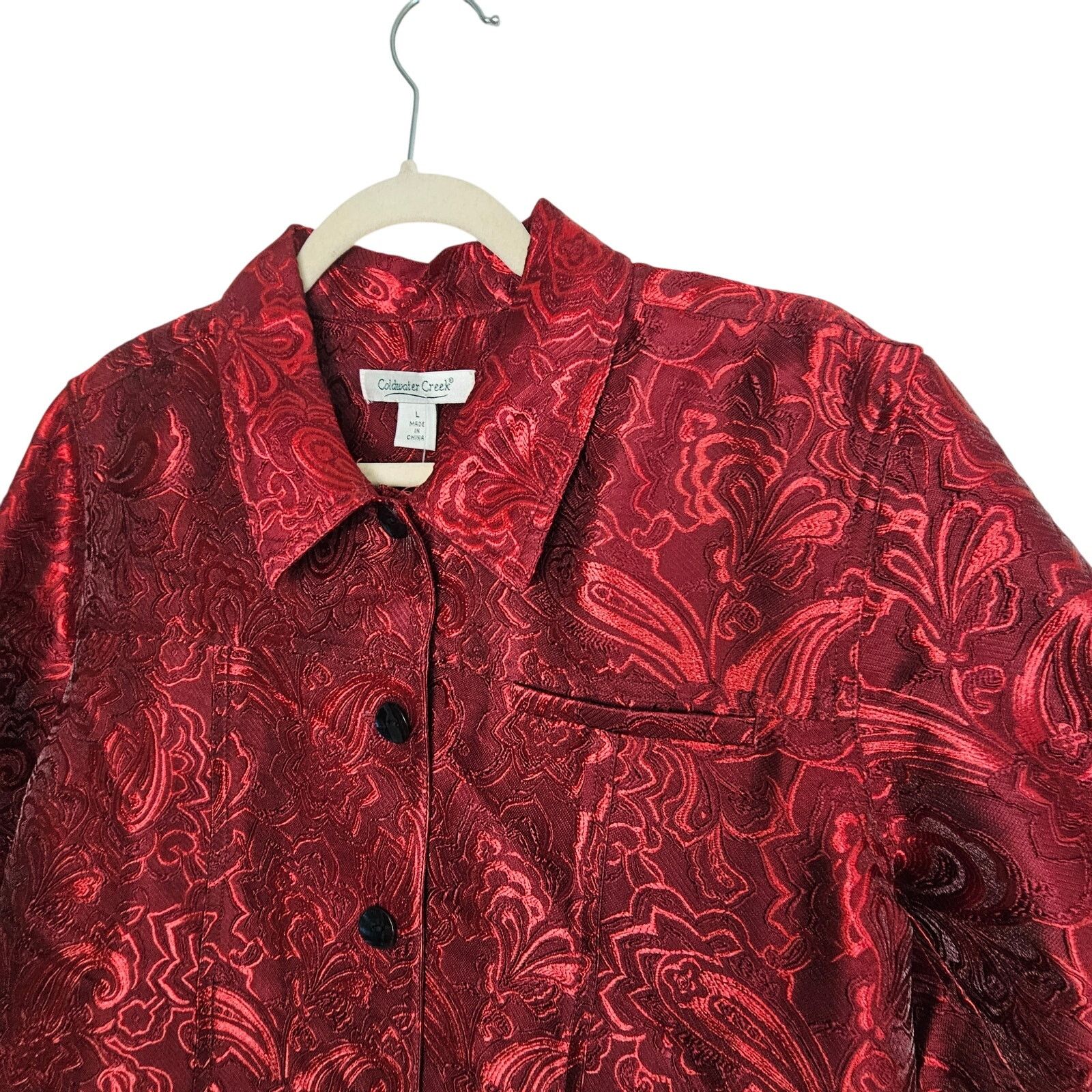 Coldwater Creek Coldwater Creek Womens Joy Melodies Paisley Brocade Jacket L Size L / US 10 / IT 46 - 5 Thumbnail