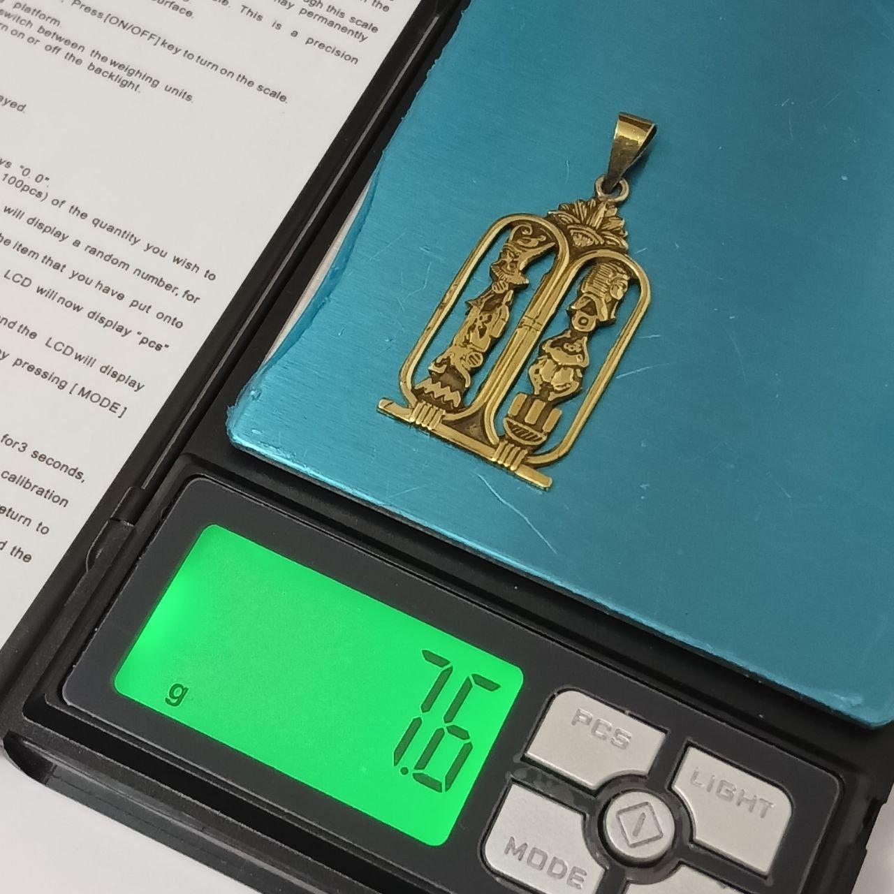 Handmade Elegant Egyptian gold-tone copper cartouche pendant with Size ONE SIZE - 5 Thumbnail