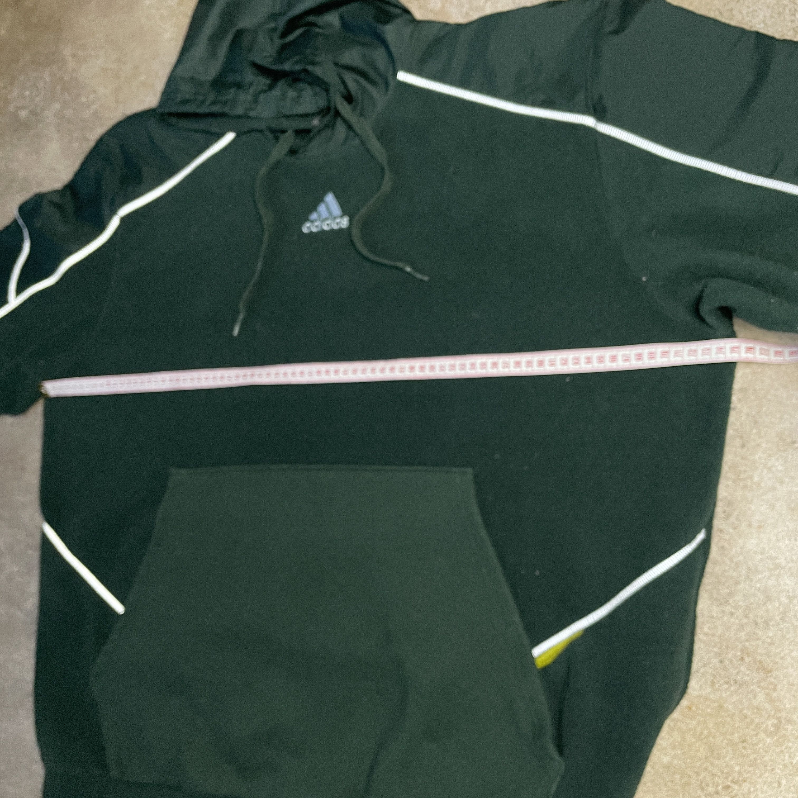 Adidas ⭐ ADIDAS Fleece-Nylon Oversized Hoodie 2xl XXL Mens Size US XXL / EU 58 / 5 - 5 Thumbnail