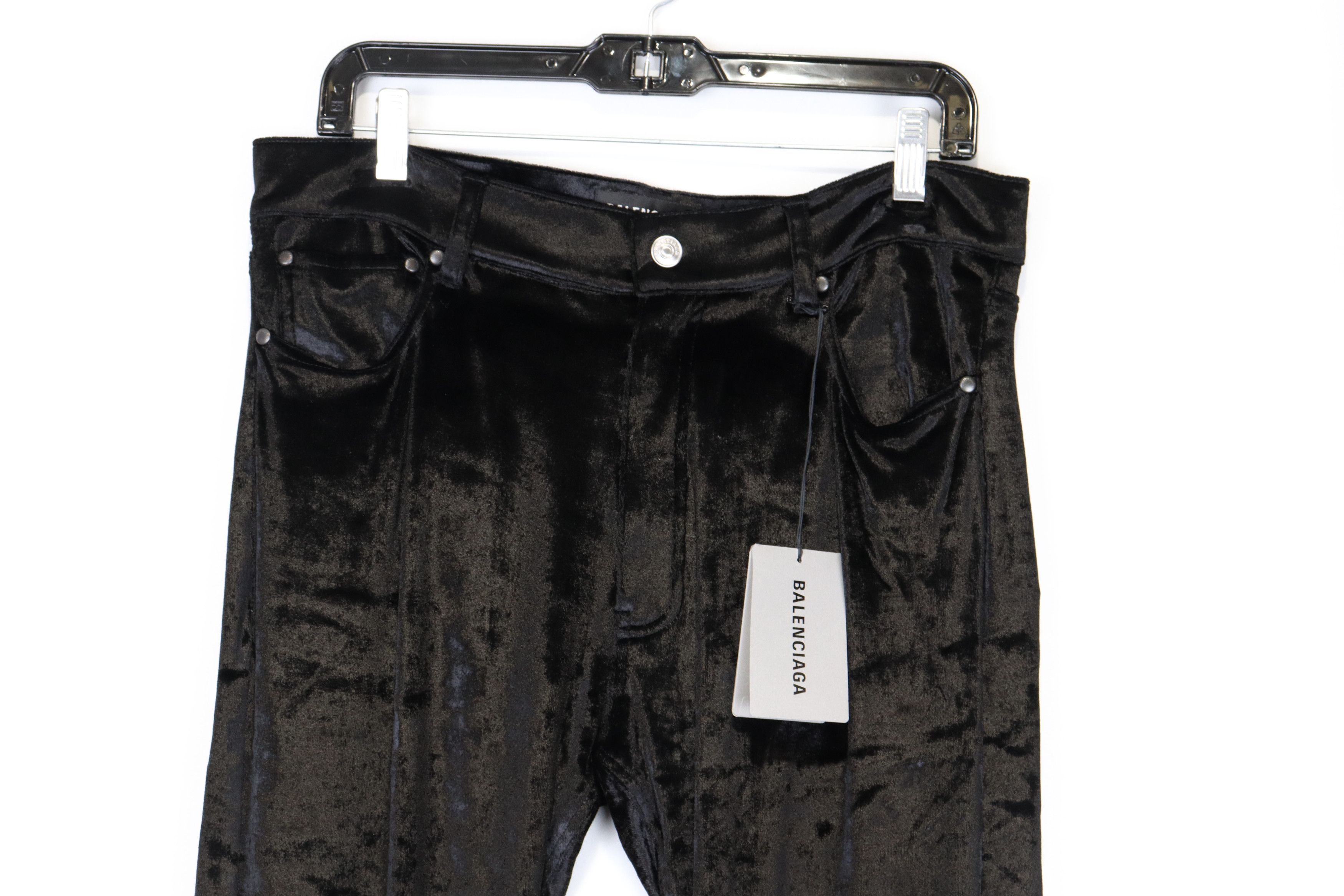 Balenciaga o1rshd10124 Velvet Pants in Black Size US 32 / EU 48 - 3 Thumbnail