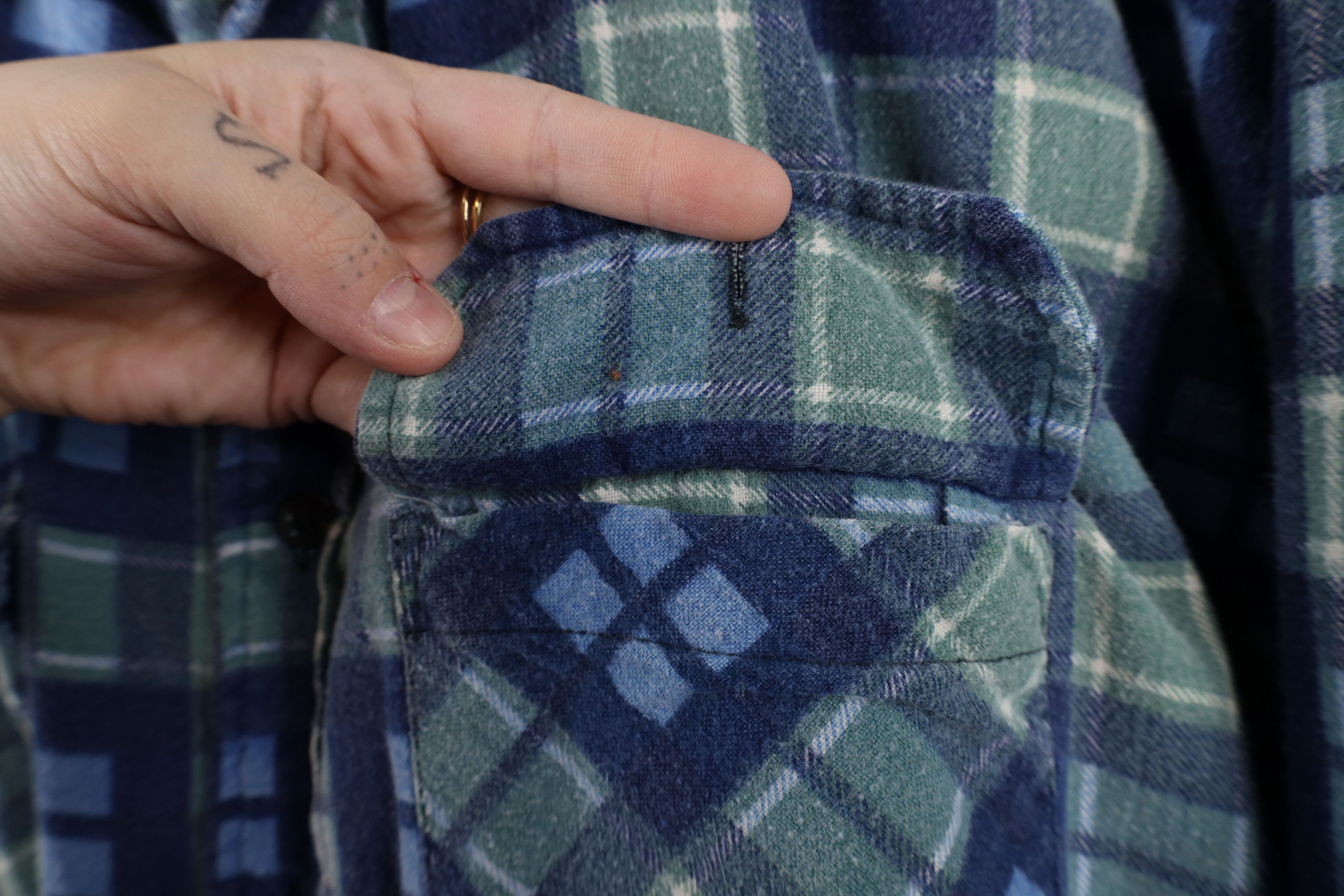 Vintage Vintage 90s Streetwear Flannel Quilted Button Shirt Jacket Size US XXL / EU 58 / 5 - 4 Thumbnail