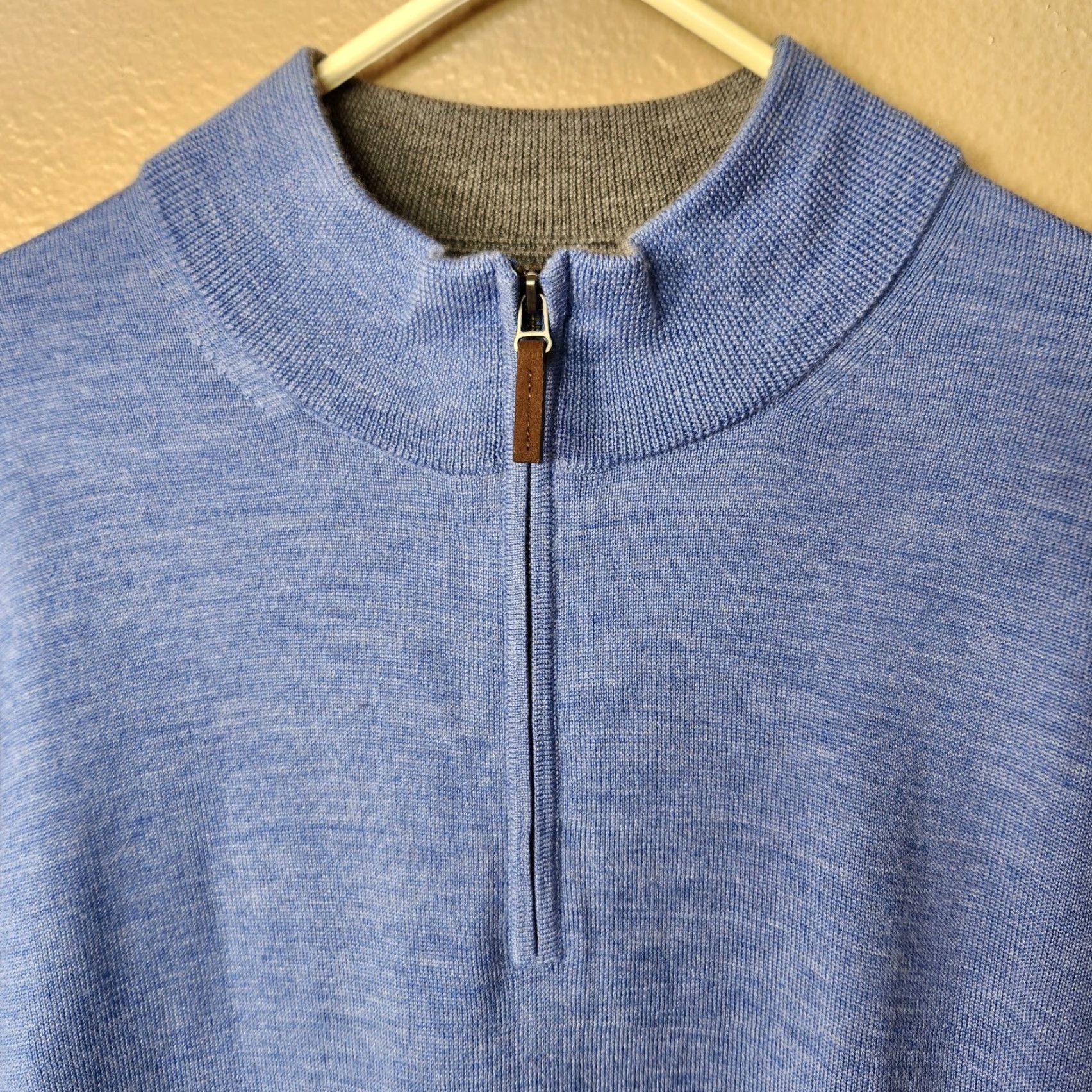 Nordstrom Nordstrom Mens Shop 100% Merino Wool Blue Quarter Zip Sweater-Size 2XL Size US XXL / EU 58 / 5 - 2 Thumbnail