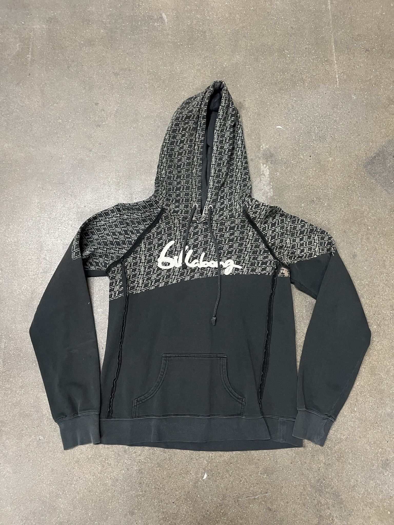 Billabong × JNCO Vintage 2000s Billabong AOP Stitched Spellout Hoodie Size L Size US L / EU 52-54 / 3 - 1 Thumbnail