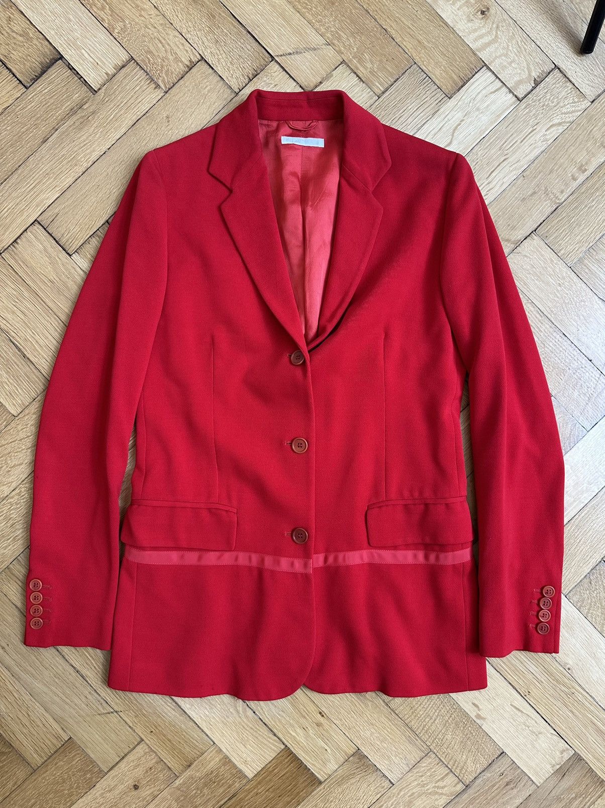 Helmut Lang Helmut Lang 1990s Runway Rare Archive Red Classic Blazer Size M / US 6-8 / IT 42-44 - 16 Thumbnail