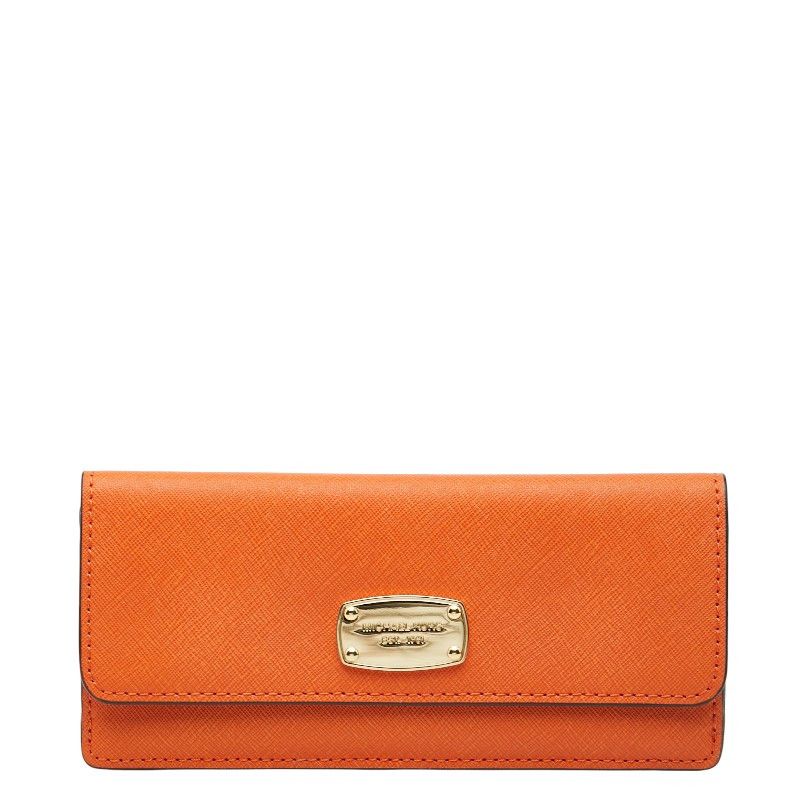 Michael Kors Michael Kors Leather Long Wallet Leather Long Wallet Duty Free For Usa in Orange, Women's