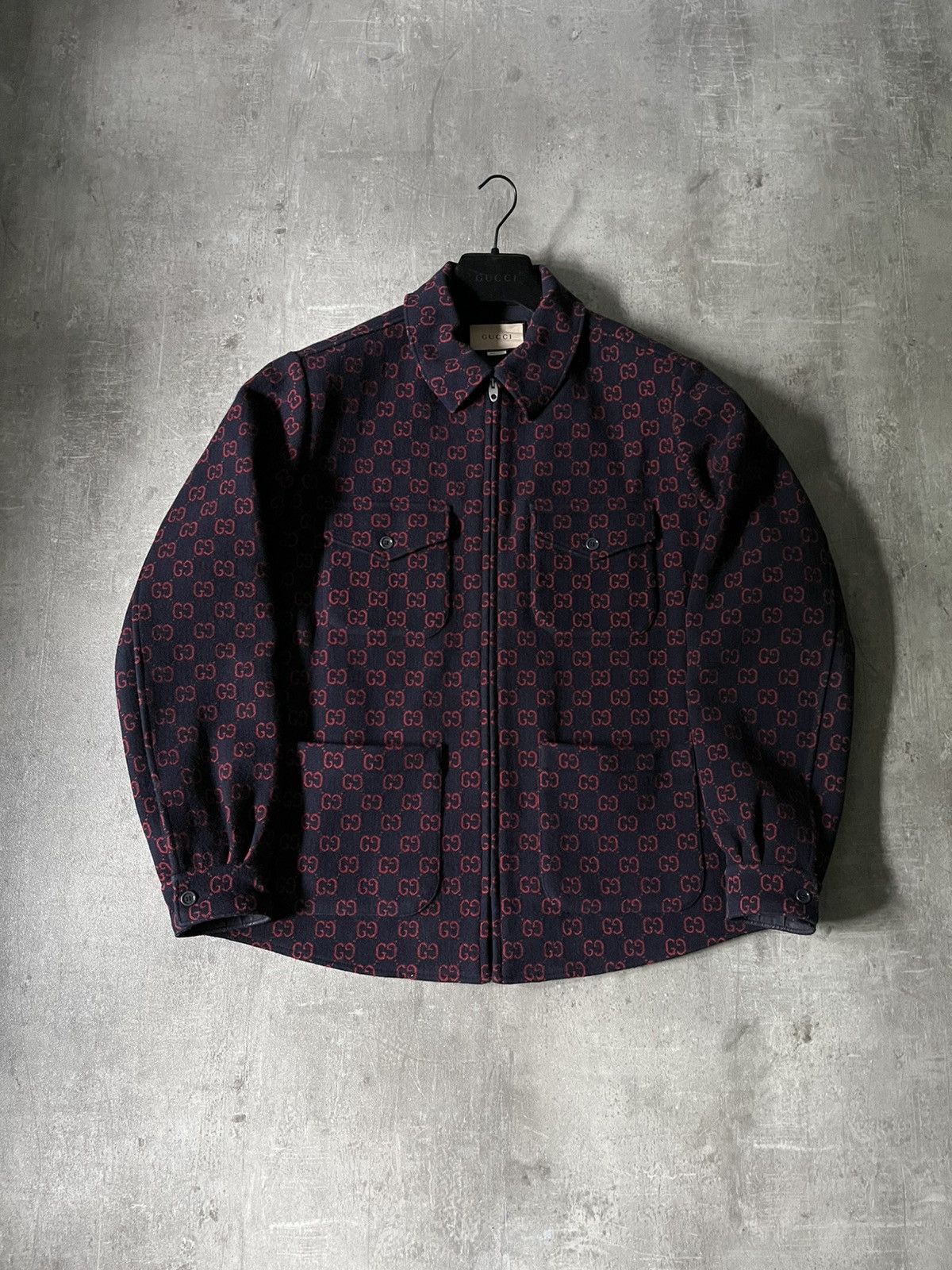 Gucci Gucci GG Jacquard shirt jacket wool Size US M / EU 48-50 / 2 - 1 Thumbnail