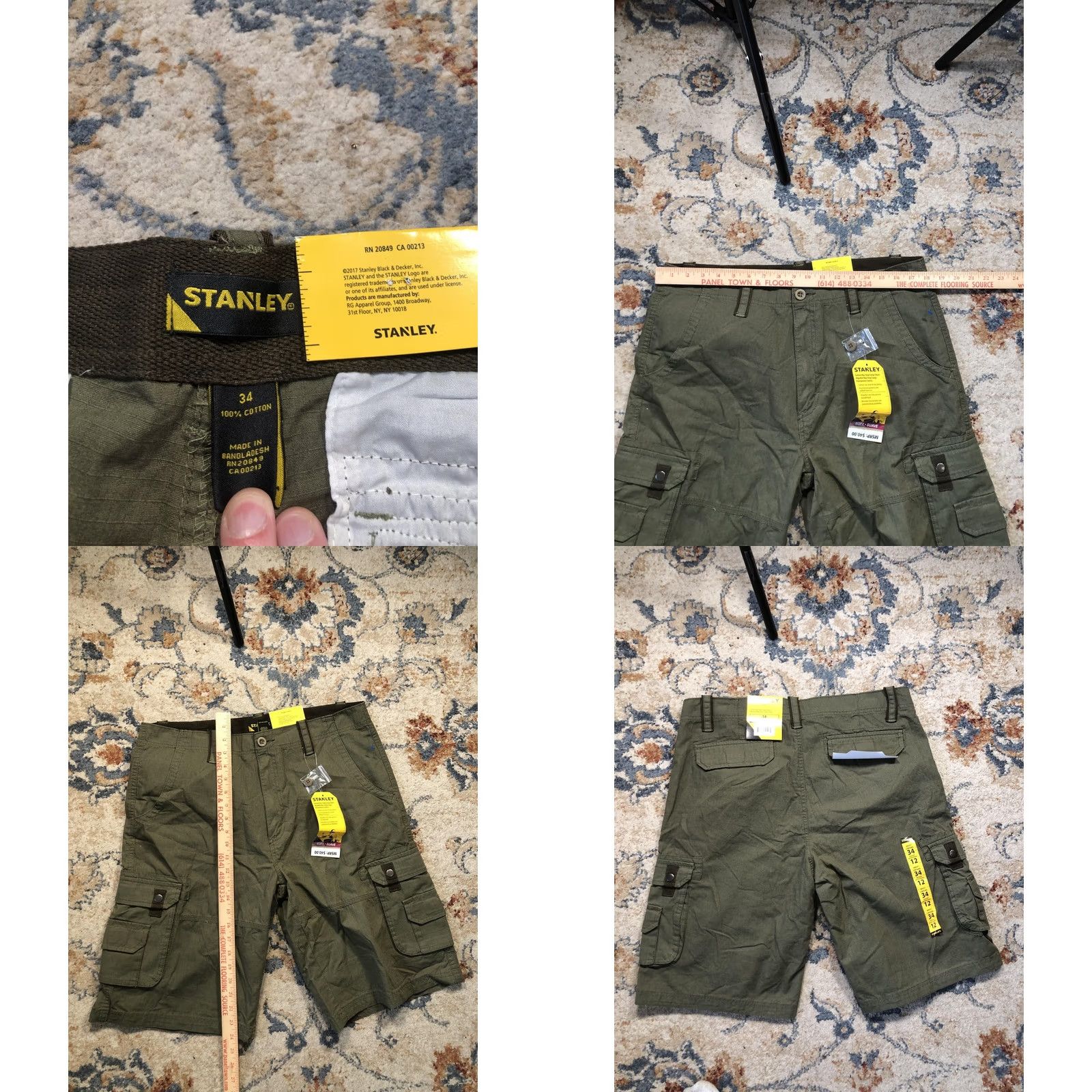 Vintage Stanley Cargo Shorts Mens 34 Green Cotton Rip Stop Utility Pockets Cargo Shorts Mens 34 Green Cotton Rip Stop Utility Work Pockets Size US 34 / EU 50 - 8 Thumbnail