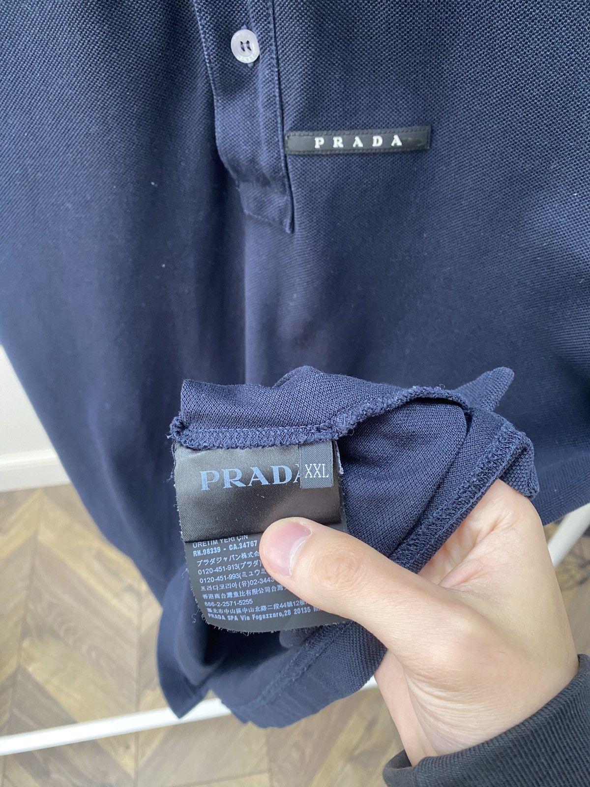 Prada Vintage Prada Black Tab Polo T-shirt Size US L / EU 52-54 / 3 - 8 Thumbnail