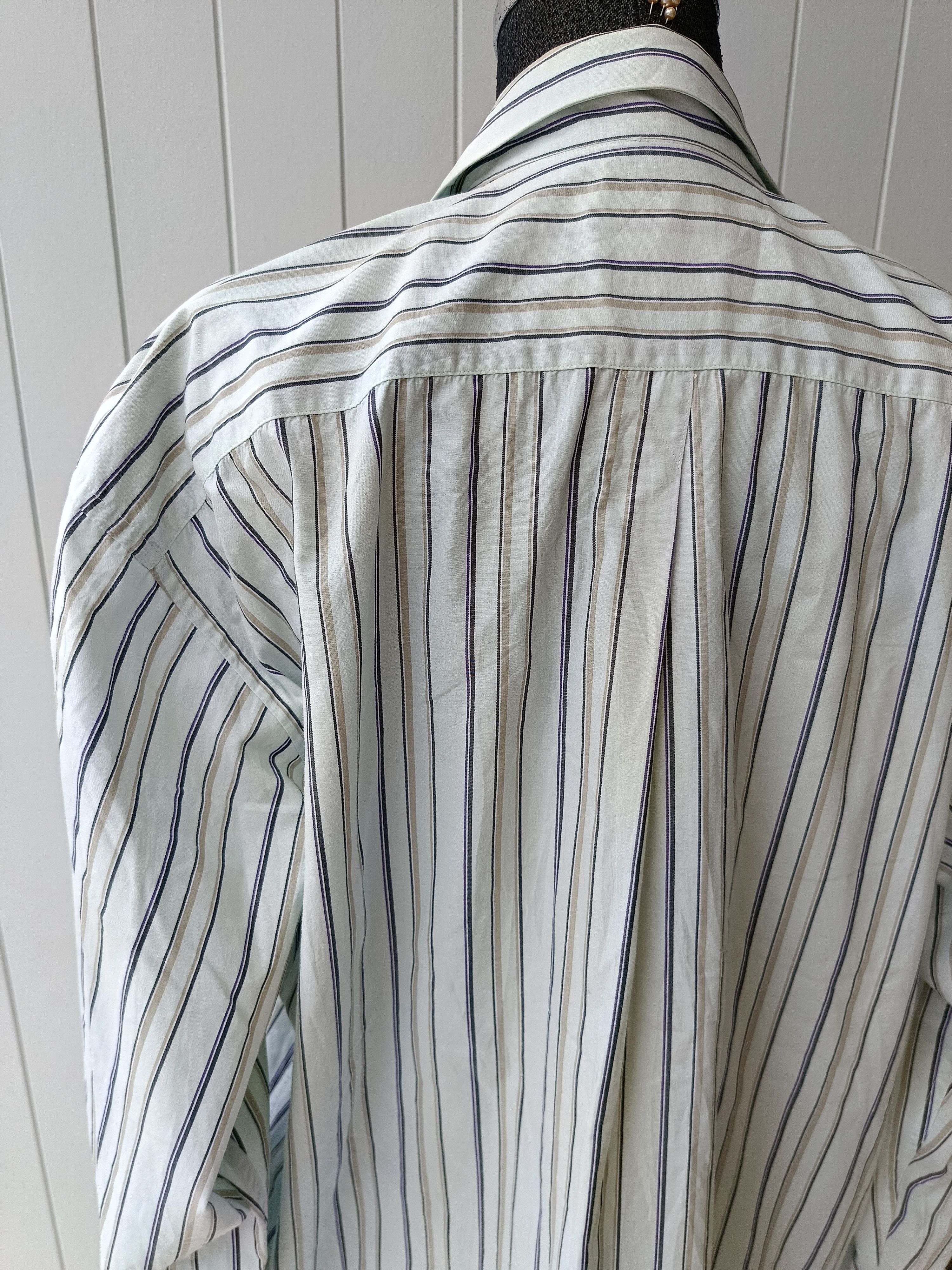 Issey Miyake Issey Miyake IM design Japan pinstripe white pale blue shirt Size US L / EU 52-54 / 3 - 7 Thumbnail