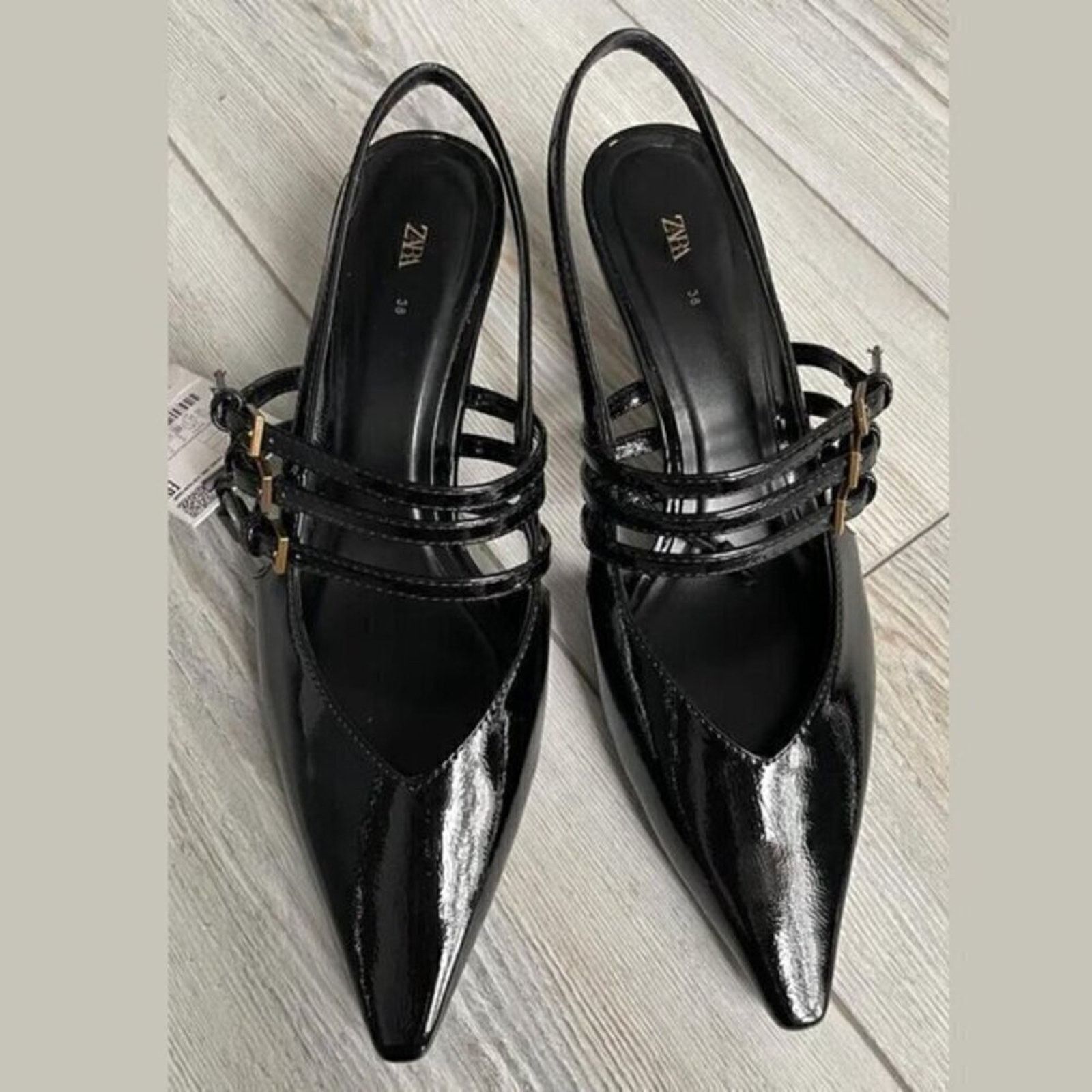 Zara ZARA Pointed Toe Buckled Heels Size US 7.5 / IT 37.5 - 9 Thumbnail