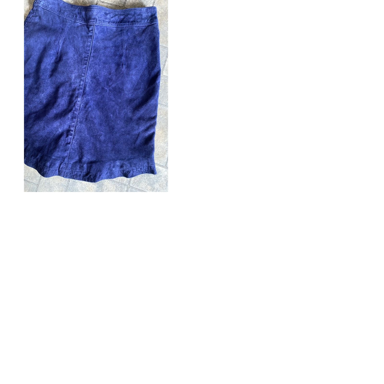 Anthropologie Anthropologie Mini Skirt Blue Leather 6P Pockets Snap Button Up High Rise Women Streetwear | 100% Leather | Petite | US 6P Size 28" / US 6 / IT 42 - 9 Thumbnail