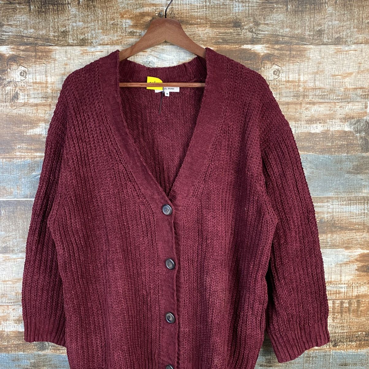 Global Work DL Global Work Red Cardigan Knitwear #C905 Size US M / EU 48-50 / 2 - 2 Thumbnail