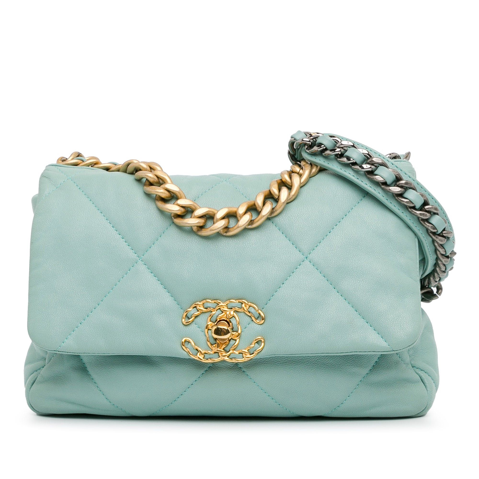 Chanel Chanel Medium Lambskin 19 Flap Blue Size ONE SIZE - 1 Thumbnail