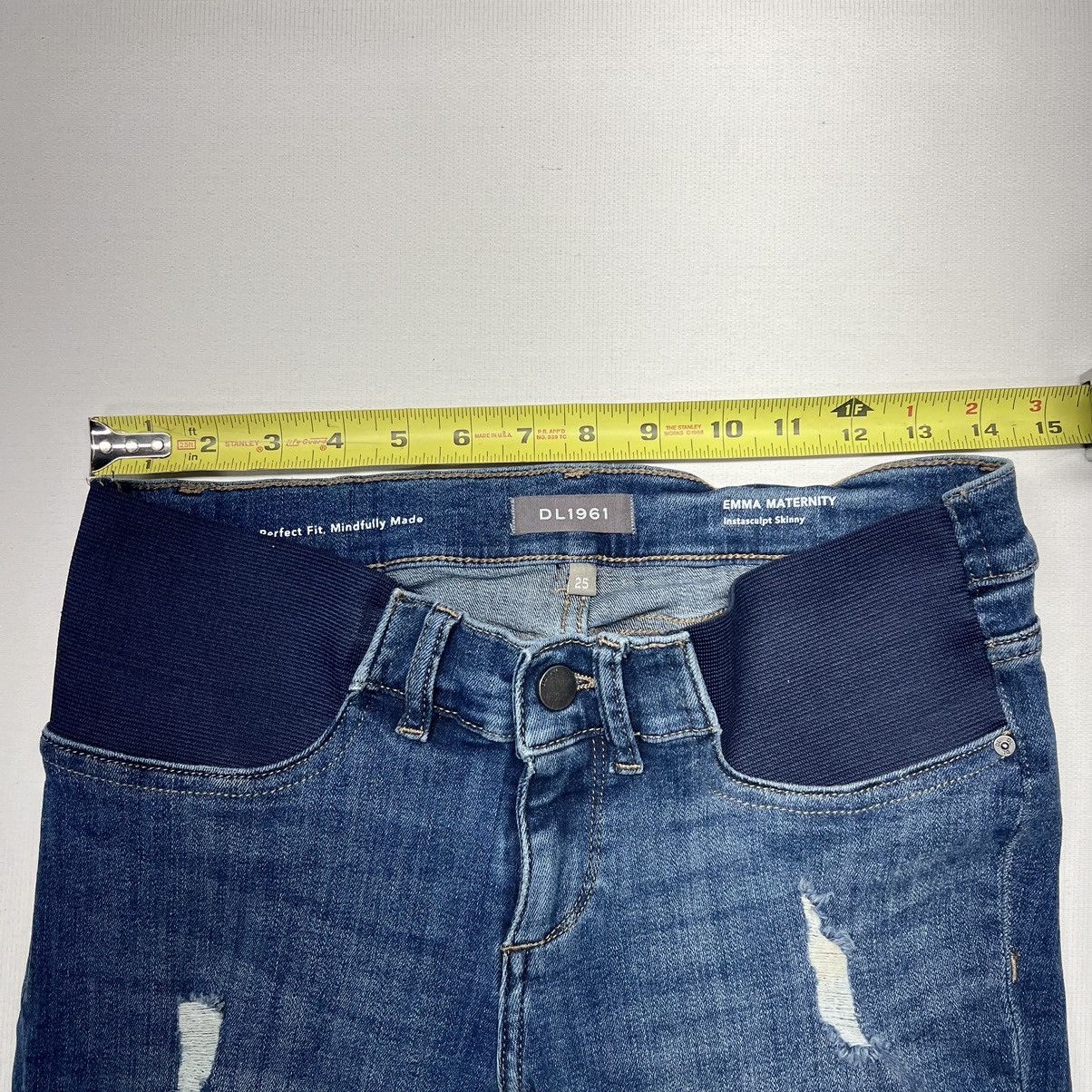DL1961 DL1961 Jeans Emma Maternity Instasculpt Skinny Distressed Size 25" / US 0 / IT 36 - 22 Thumbnail