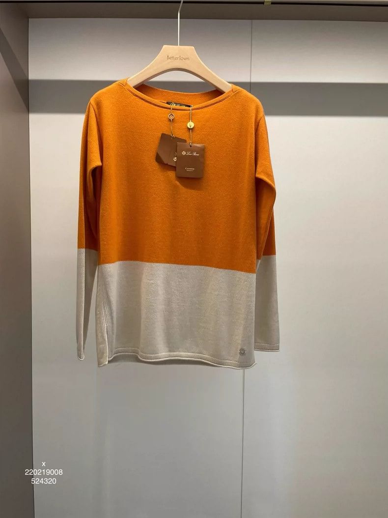 Loro Piana LORO PIANA Orange patchwork cashmere sweater Size M / US 6-8 / IT 42-44 - 1 Thumbnail