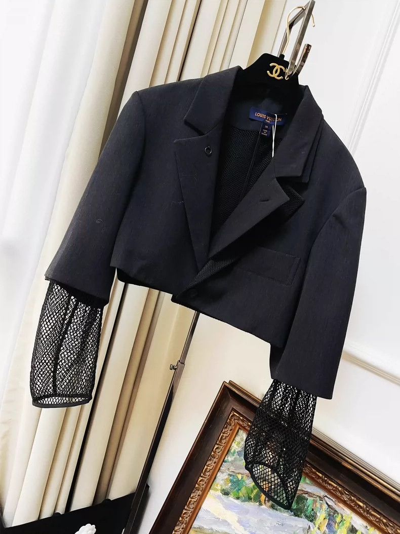 Louis Vuitton Louis Vuitton Black Cropped Suit Jacket- DMC Size US S / EU 44-46 / 1 - 1 Thumbnail