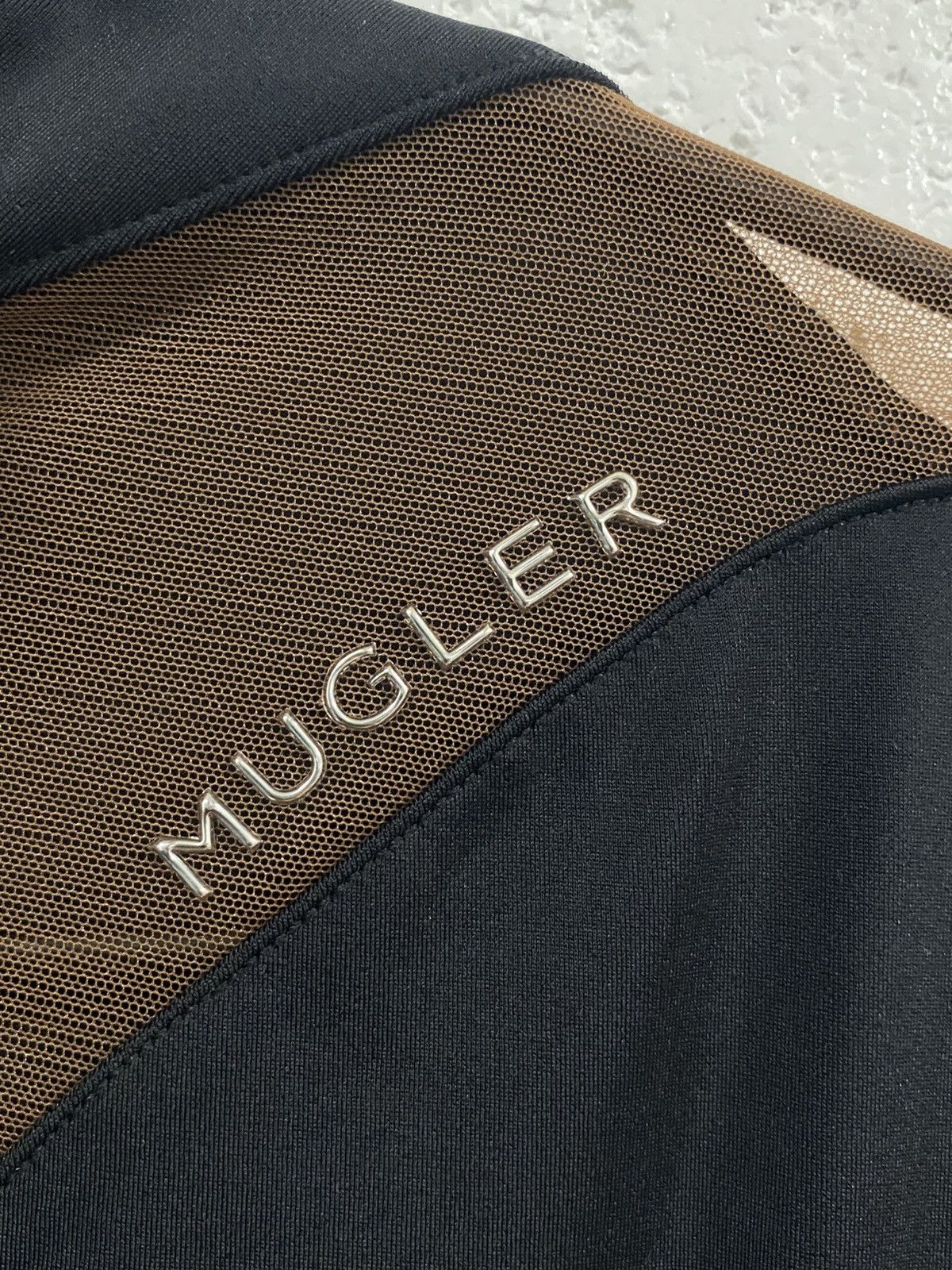 H&M × Mugler Mugler X H&M Rare Black & Brown Mesh Panel Bodysuit Size XS / US 0-2 / IT 36-38 - 2 Thumbnail