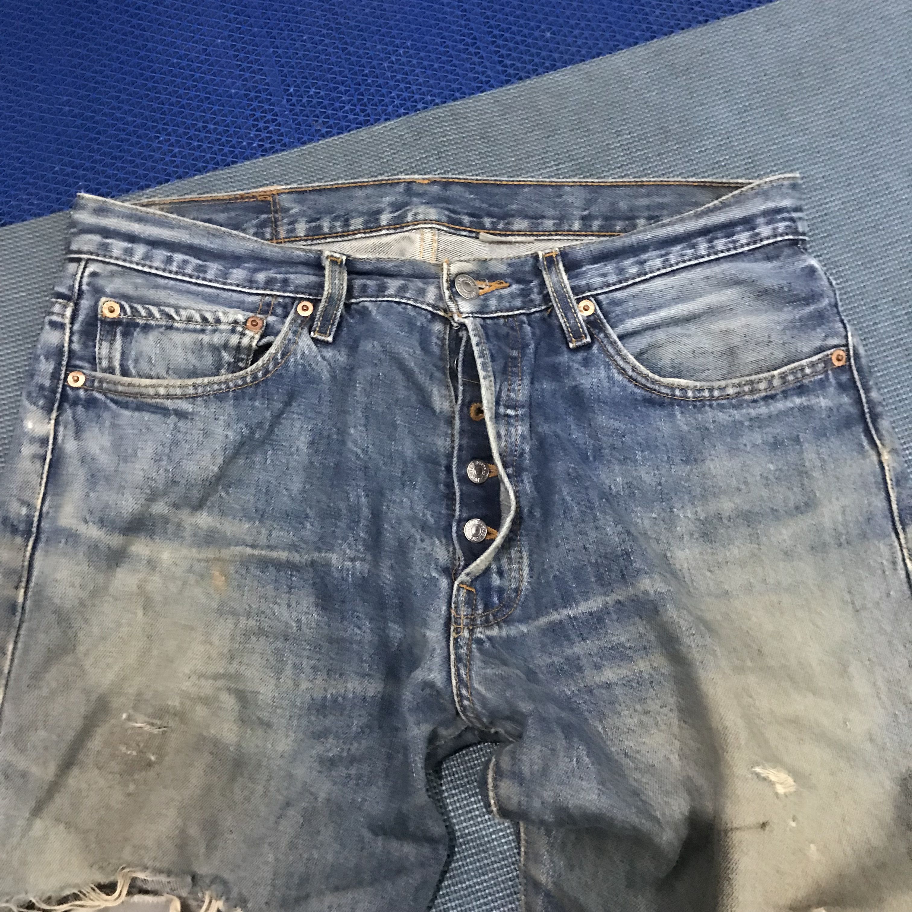 Levi's Vintage Levis 501 denim blue jeans Full Ripped off Size 34 Size US 34 / EU 50 - 5 Thumbnail