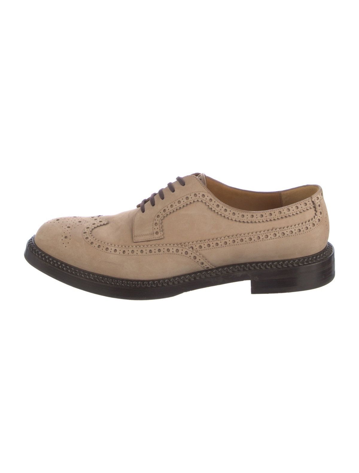 Gucci Gucci Suede Lasercut Accents Brogues Neutrals Oxfords Shoes Size US 10.5 / EU 43-44 - 1 Thumbnail