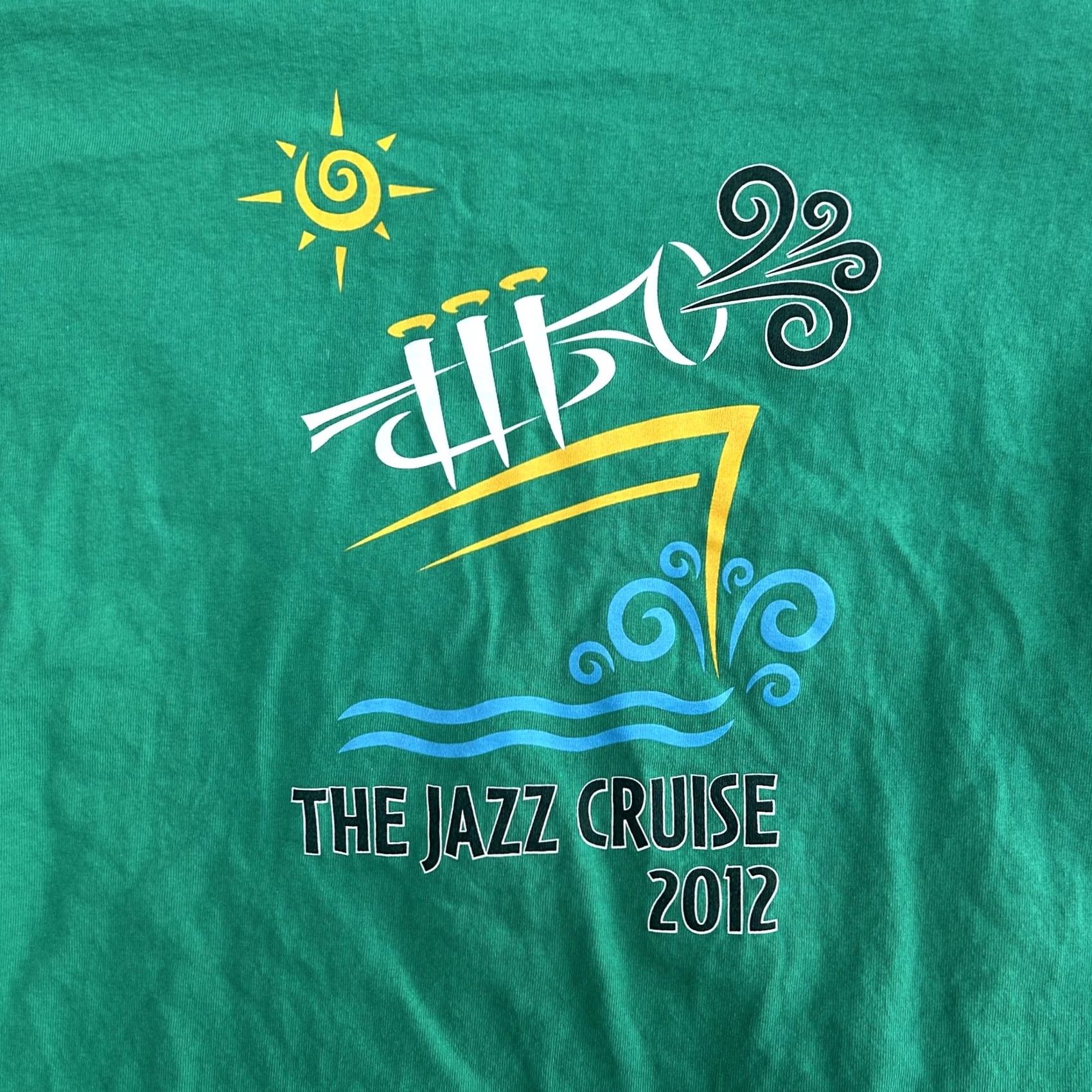 Gildan VINTAGE The Jazz Cruise Shirt Mens XL Green Gildan Ultra Cotton 2012 Graphic Tee Size US XL / EU 56 / 4 - 2 Thumbnail