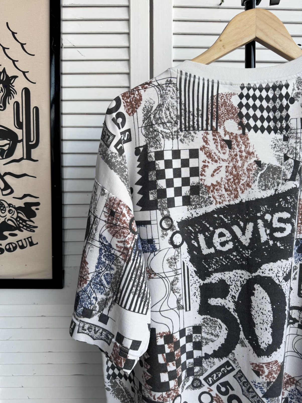 Levi's Vintage Clothing Vintage 90’s Levi’s 501 All Over Print Button Up Shirt USA Size US M / EU 48-50 / 2 - 13 Thumbnail