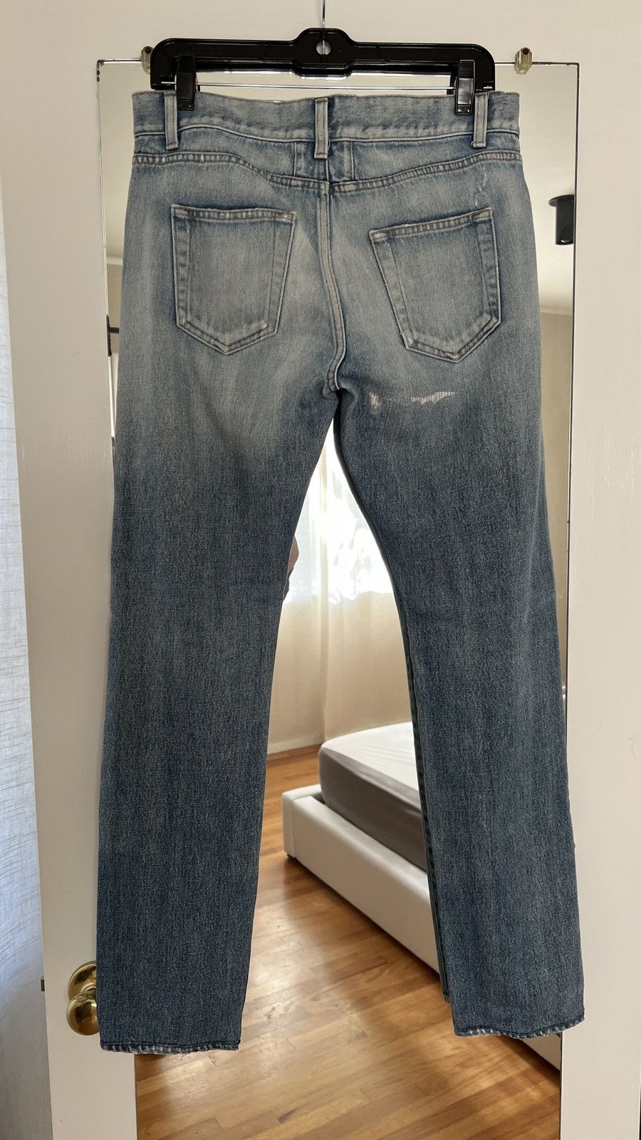 Saint Laurent Paris Hedi Slimane SLP D02 Fit Blue Faded Wash Denim Jeans Size US 31 - 2 Thumbnail