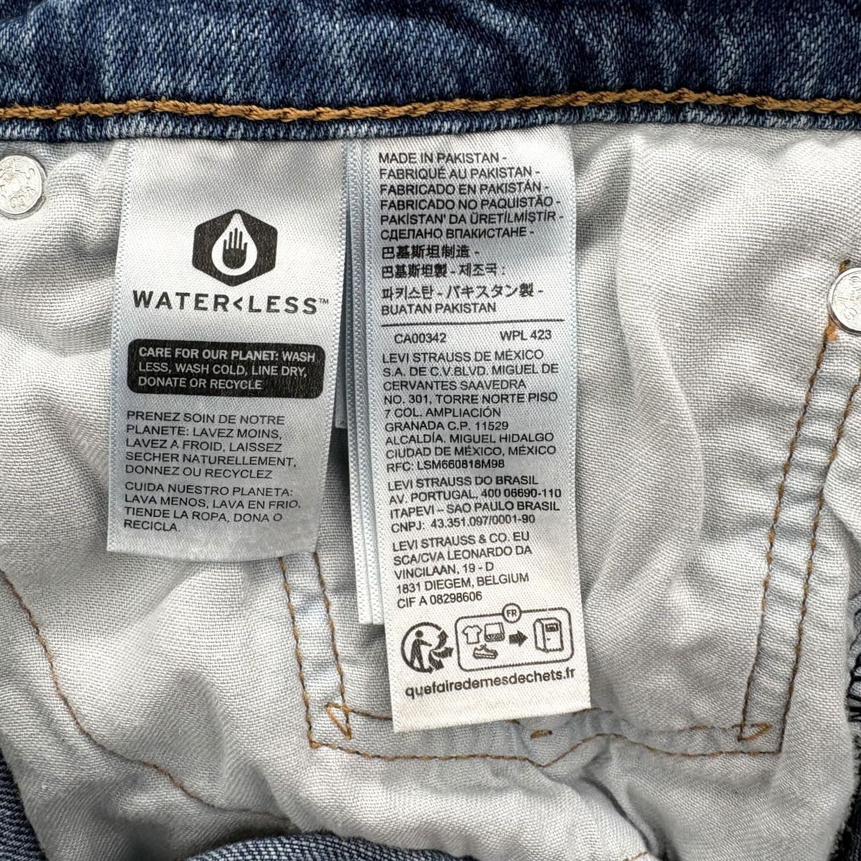 Levi's Levi's 505 Jeans Mens 34x32 Blue Medium Wash Regular Straight Stretch Denim Pants Size US 34 / EU 50 - 3 Thumbnail