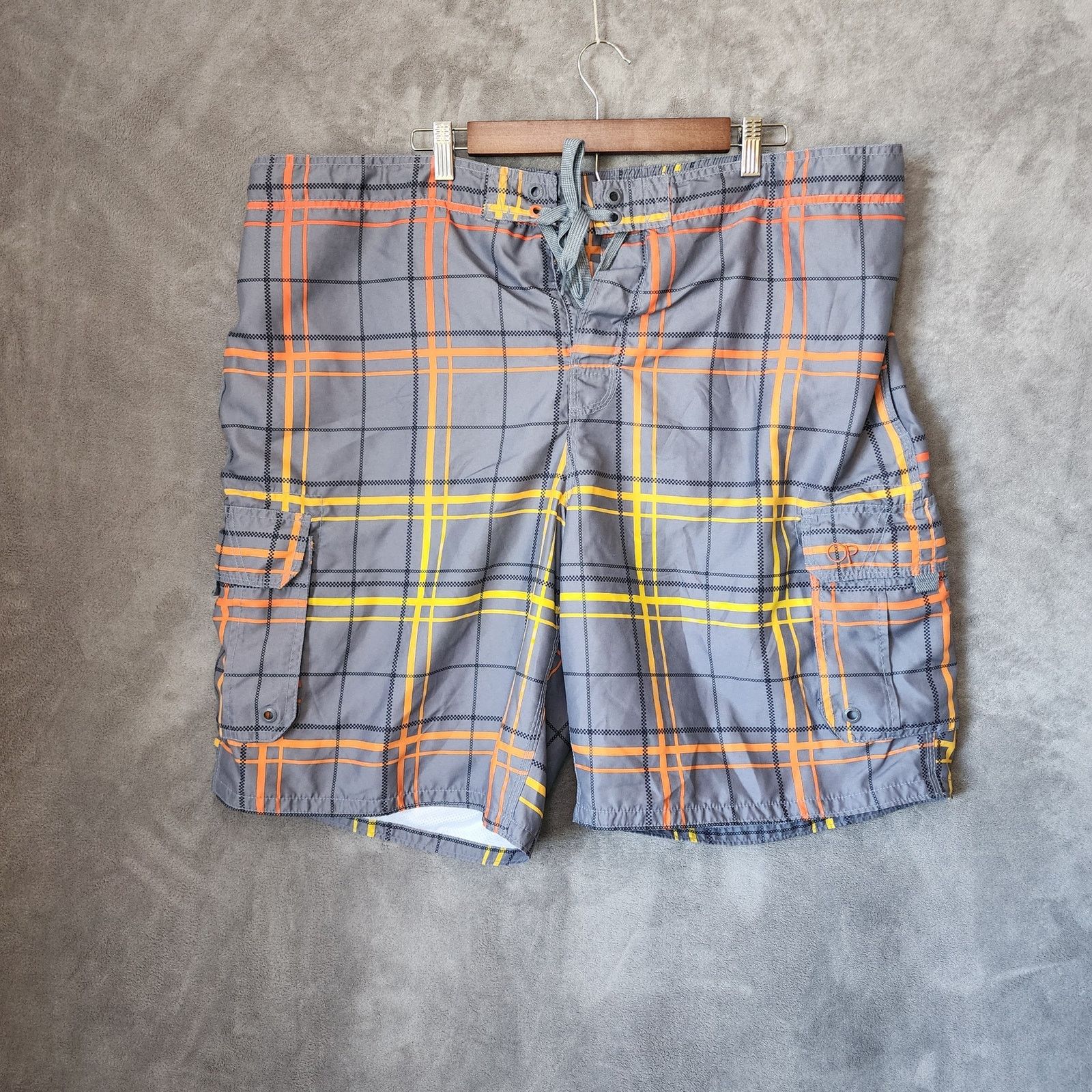 Ocean Pacific Ocean Pacific Men's 2XL Plaid Board Shorts Orange Gray Size US 44 / EU 60 - 1 Thumbnail