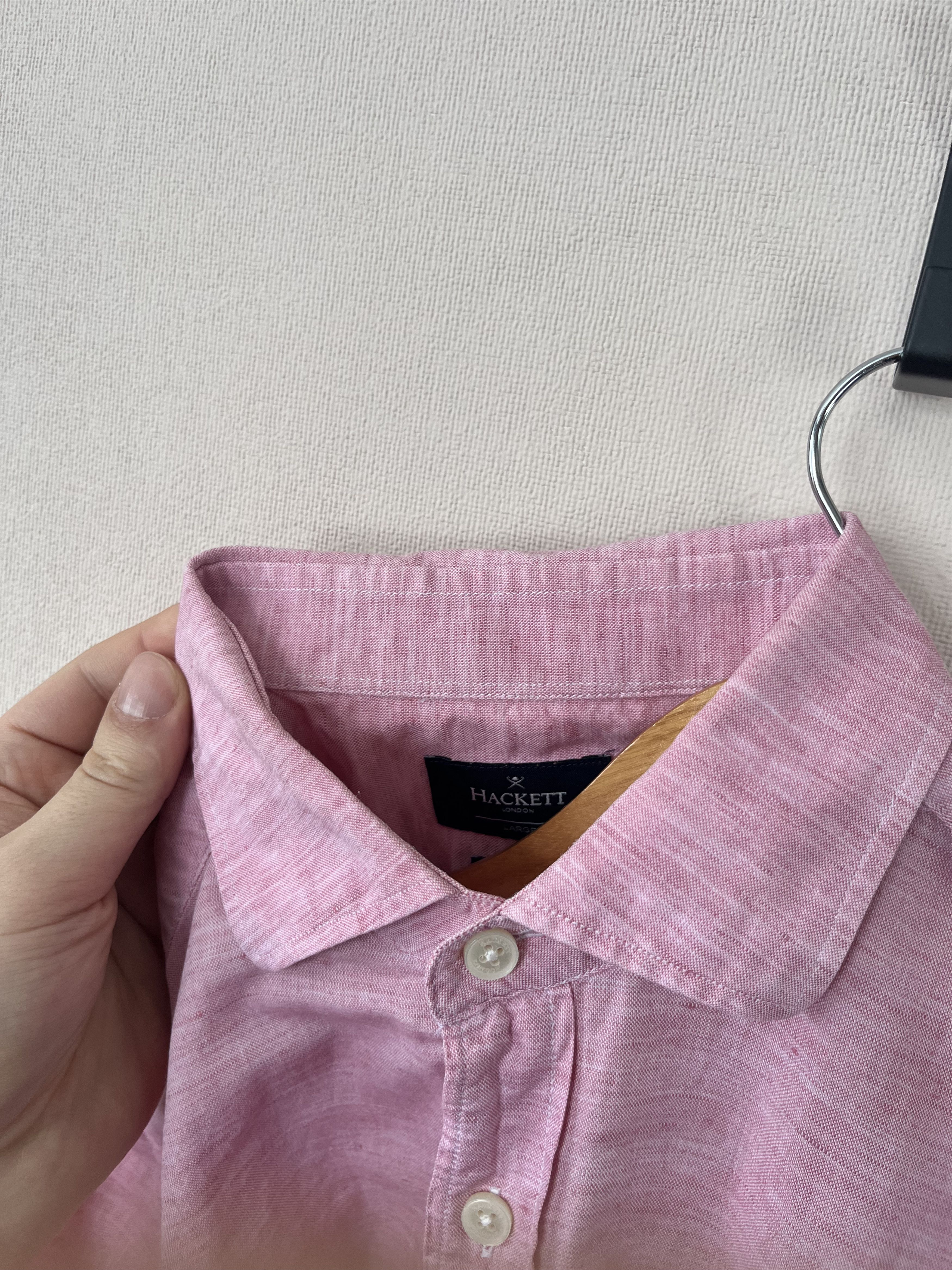 Hackett Hackett London Linen Cotton Slim Fit Shirt YARN DYD LN Size US L / EU 52-54 / 3 - 8 Thumbnail
