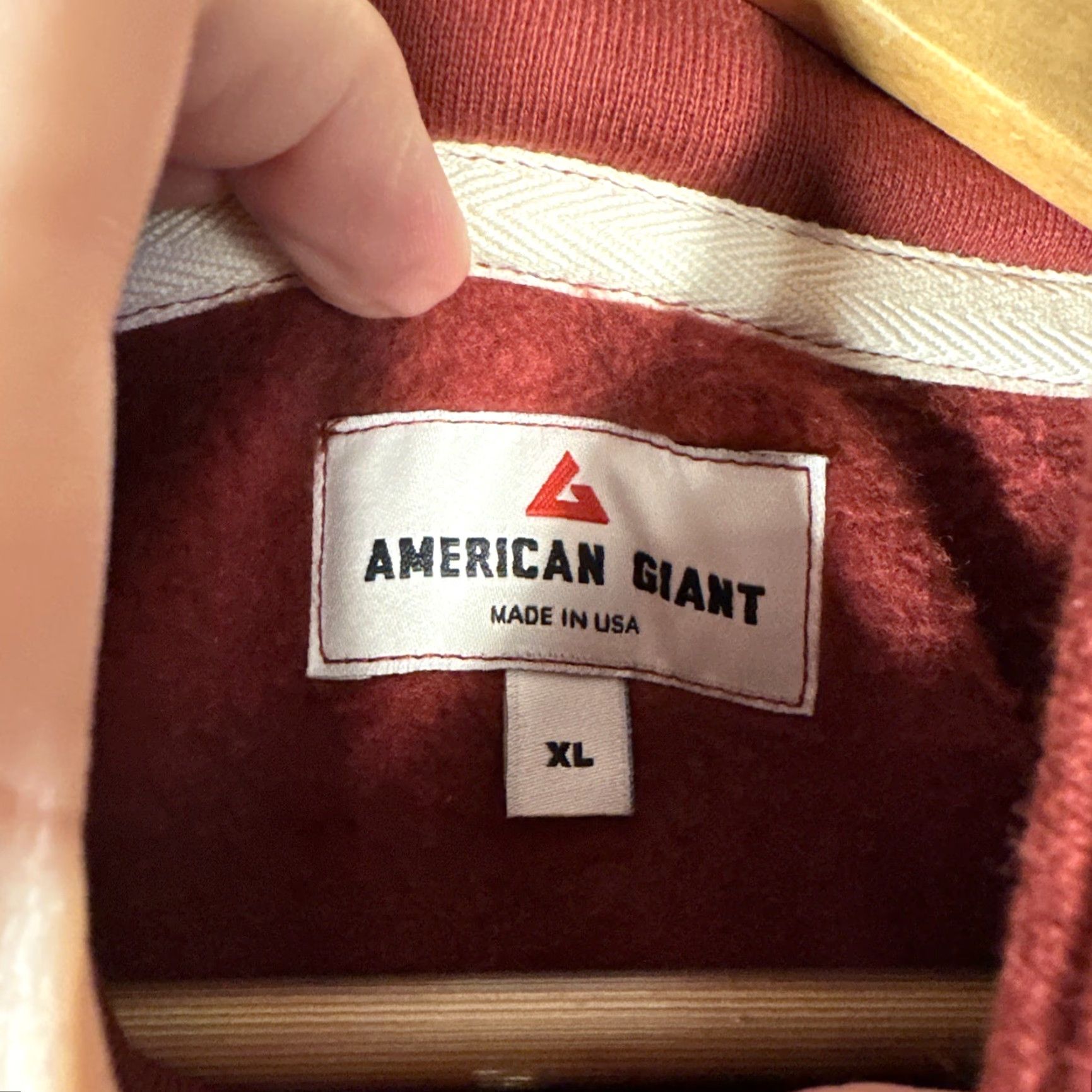 Vintage American Giant Sweatshirt Mens XL Red Midweight Carolina Quarter Zip NWOT Size US XL / EU 56 / 4 - 3 Thumbnail