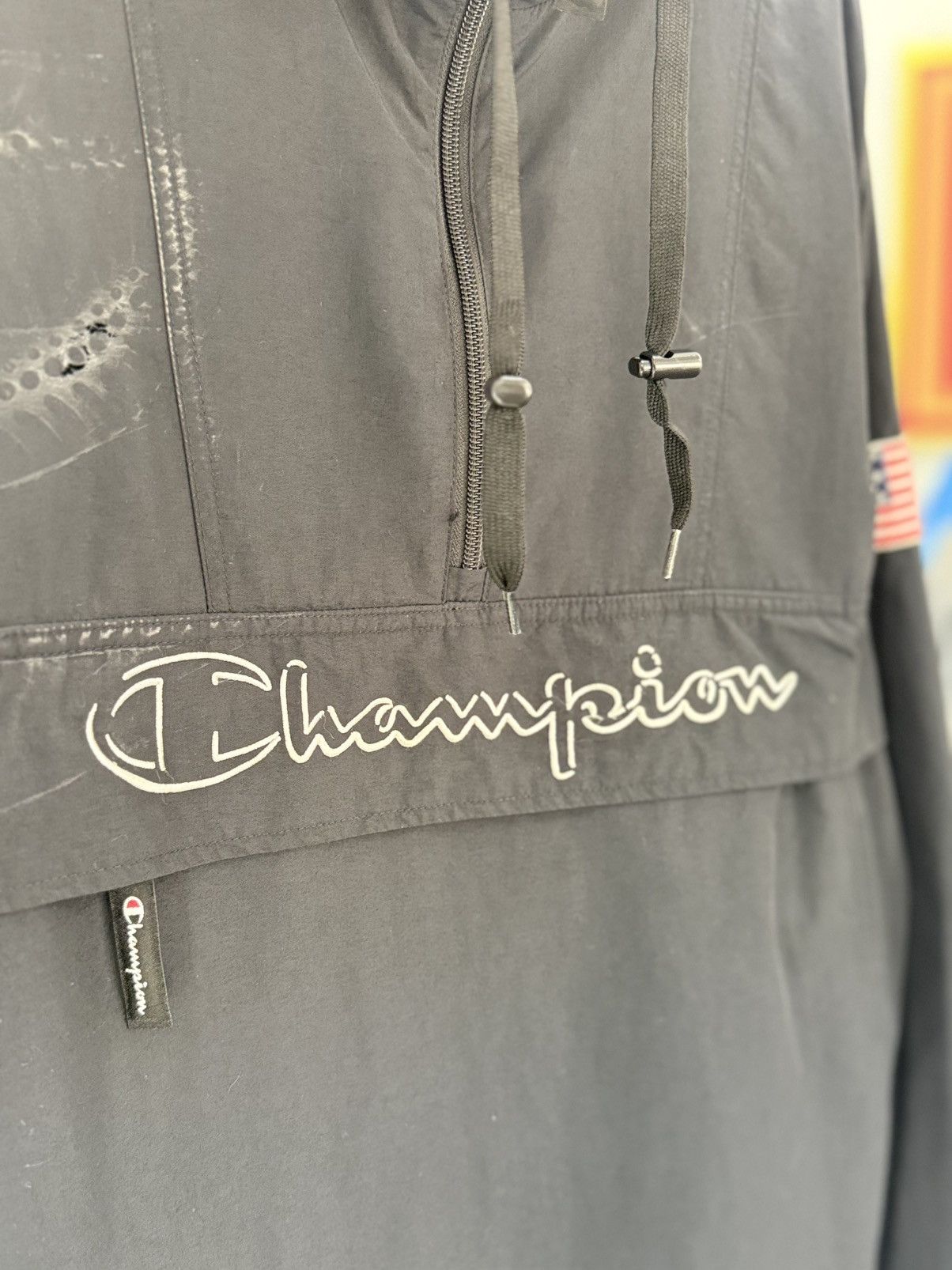 Champion 🔥 Champion American Flag ANORAK Windbreaker Jacket Half Zip Size US M / EU 48-50 / 2 - 3 Thumbnail