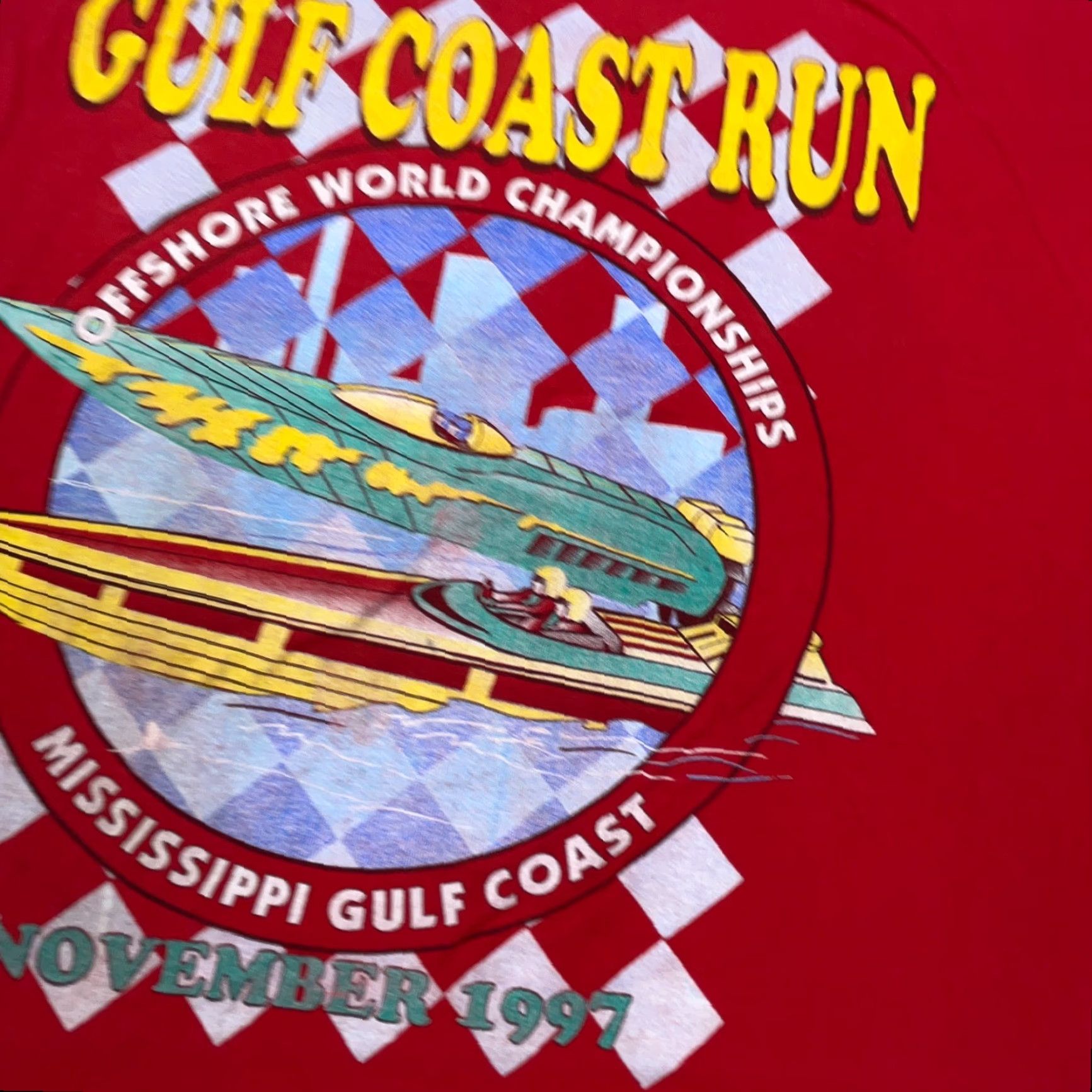 Delta VINTAGE Speed Boat Shirt Men XL Red USA 90s Tee Gulf Coast Run Racing Staff Size US XL / EU 56 / 4 - 4 Thumbnail