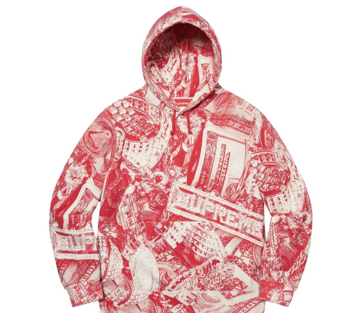 Supreme New! Supreme S/S 20 Bling Hooded Sweatshirt (Red) XLarge Size US XL / EU 56 / 4 - 1 Thumbnail