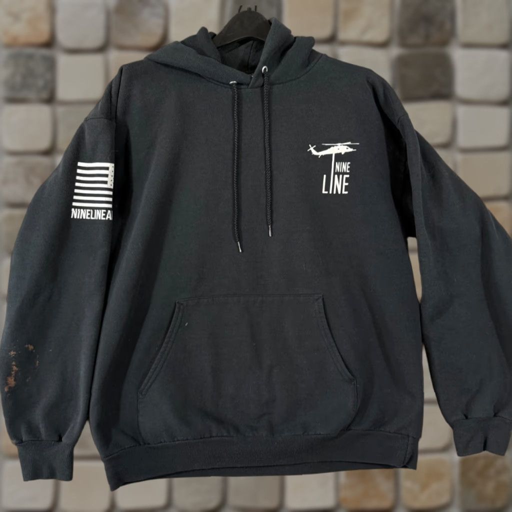 Port & Company Port & Company Nine Line Hoodie Sweatshirt Mens L Black Pullover Drawstring Graphic Logo Pocket Pullover Hooded Patriotic Casual (Vit... wait) Size US L / EU 52-54 / 3 - 1 Thumbnail