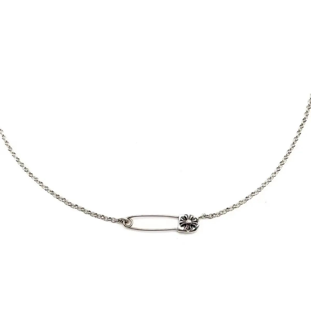 Chrome Hearts Chrome Hearts Silver Safty Pin Roll Chain Necklace Size ONE SIZE - 2 Thumbnail