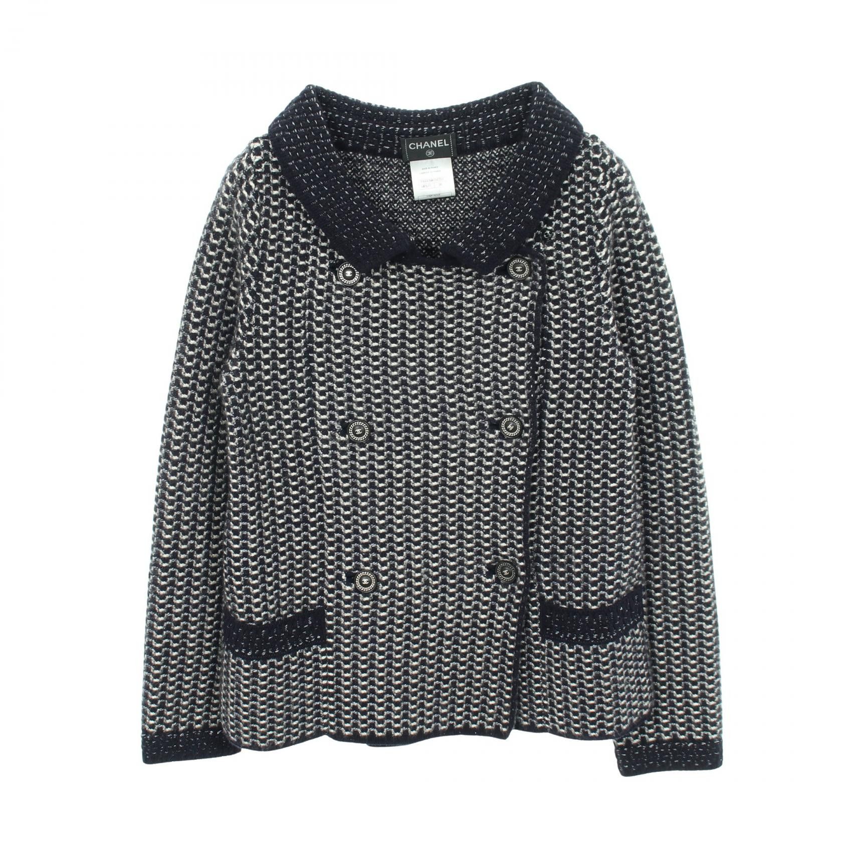 Chanel Chanel Chanel Camellia Button Cashmere Silk Knit Jacket Textile Outerwear P44439K04703 DUTY FREE for USA Size ONE SIZE - 1 Thumbnail
