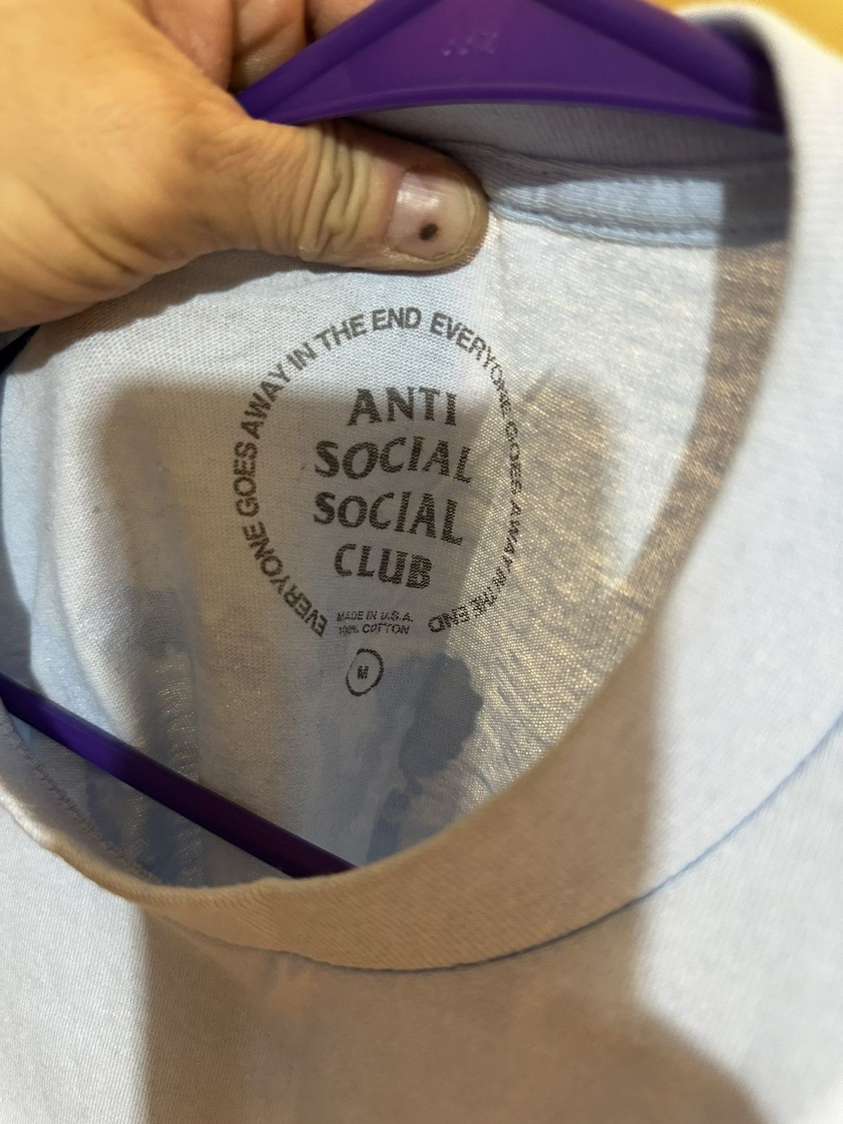 Anti Social Social Club × Designer Baby blue Anti Social Social Club Tee Size US M / EU 48-50 / 2 - 4 Thumbnail