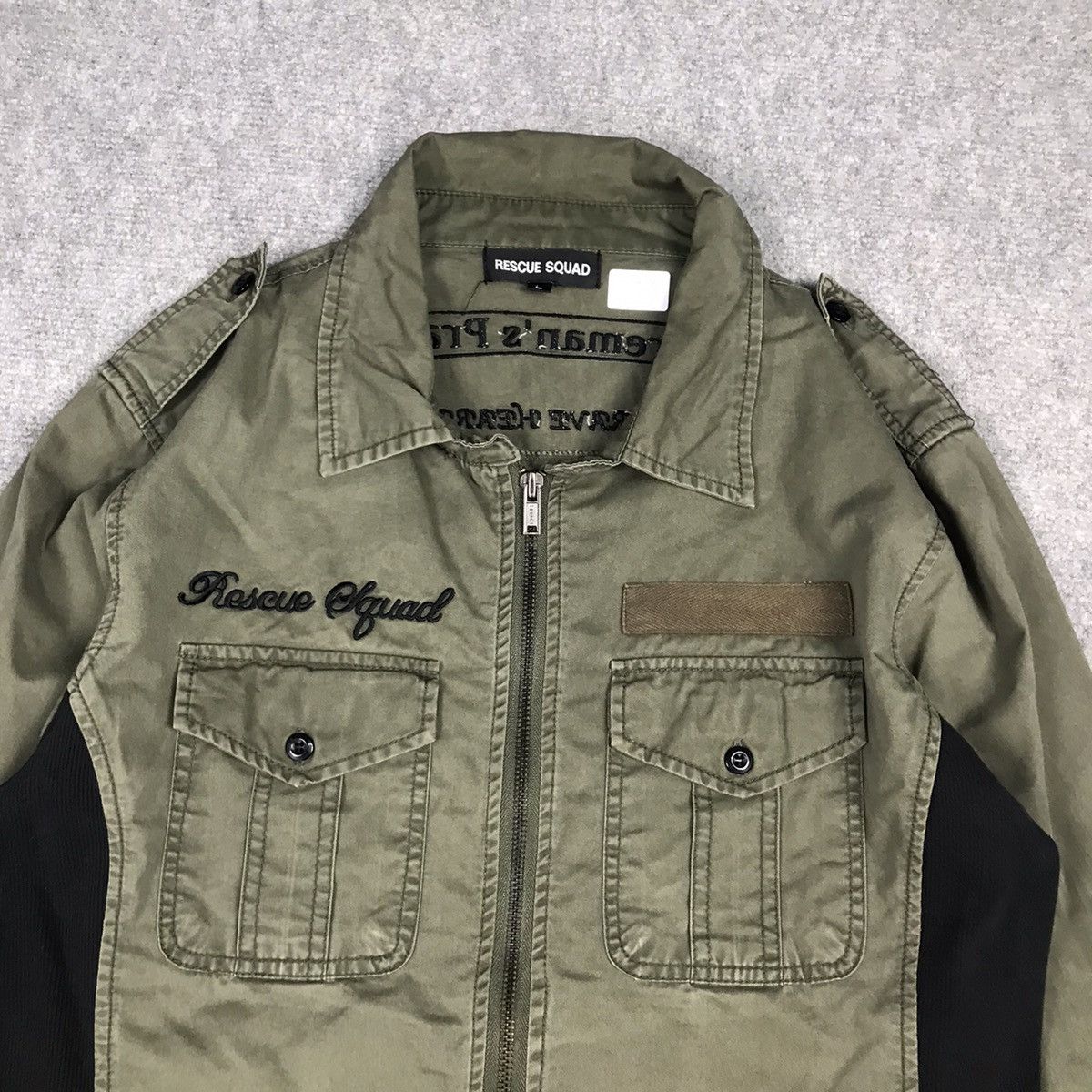 Japanese Brand RESCUSE SQUAD EMBROIDERY DESIGN ZIPPER DOUBLES POCKET JACKET Size US M / EU 48-50 / 2 - 3 Thumbnail