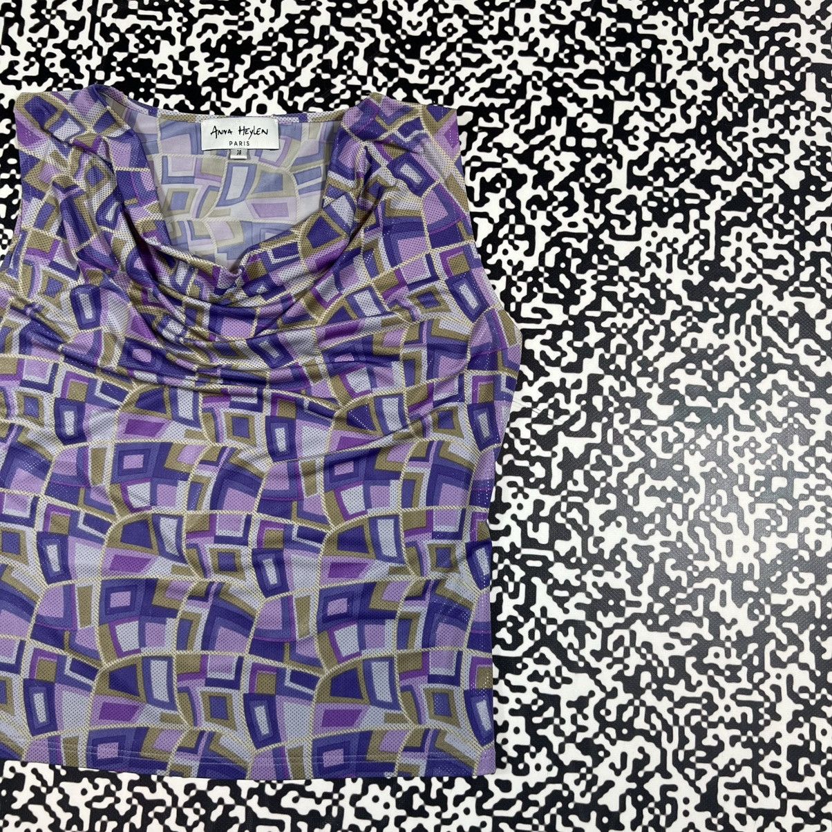 Japanese Brand Vintage Y2K Anna Heylen Paris Retro Abstract Style Tank Top Size M / US 6-8 / IT 42-44 - 5 Thumbnail
