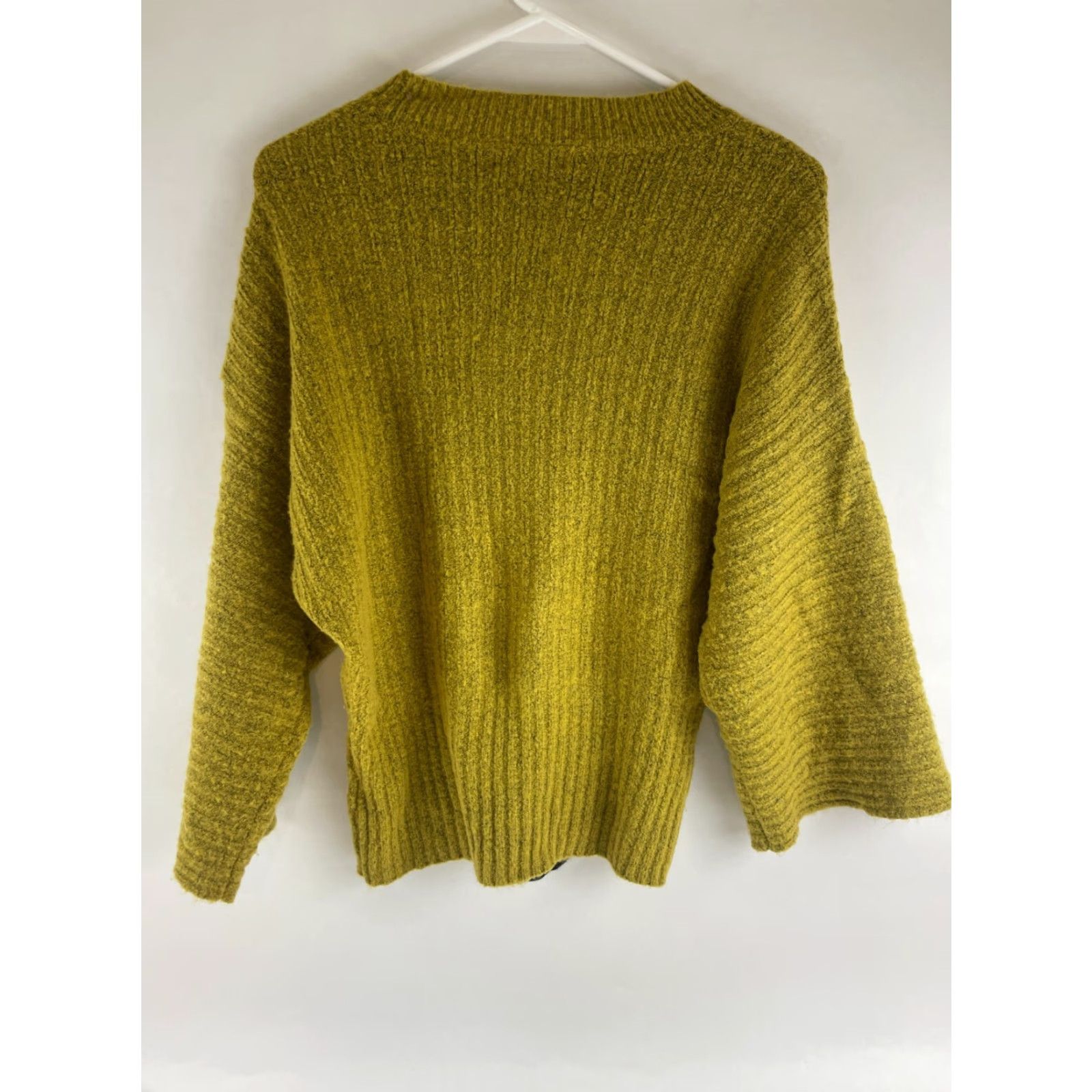Vintage John Paul Richard Sweater Women's Small Mustard Pullover Lace-Up Rib Detail Crew Neck Size S / US 4 / IT 40 - 2 Thumbnail